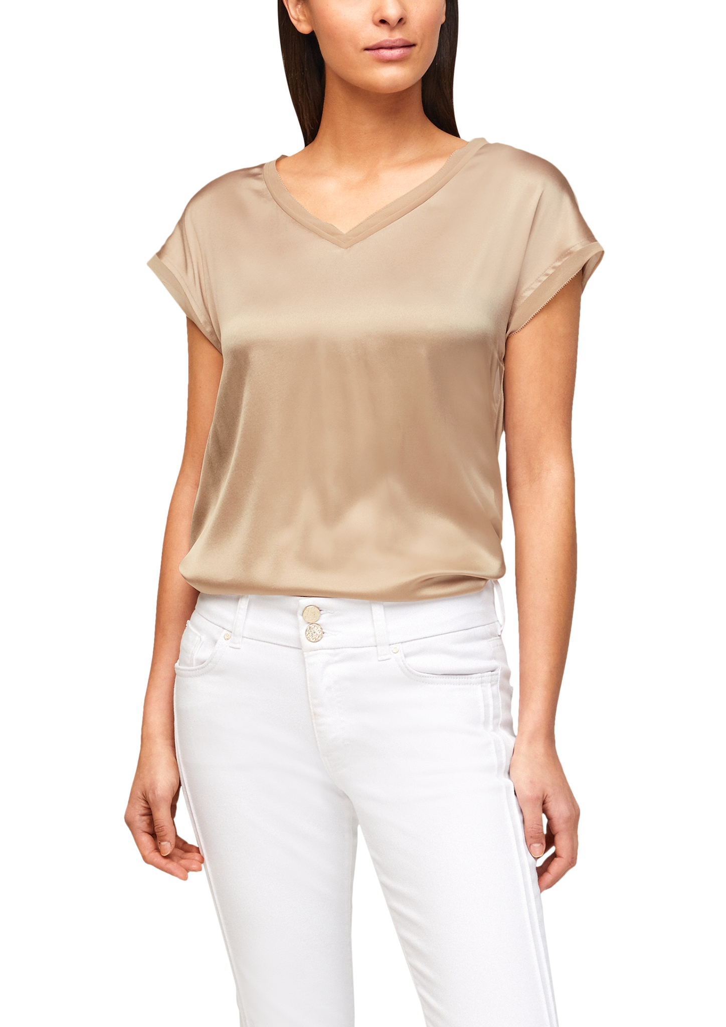 S.Oliver BLACK LABEL T-Shirt Donna Manica Corta Con Stampa Paisley, Vestibilità Normale