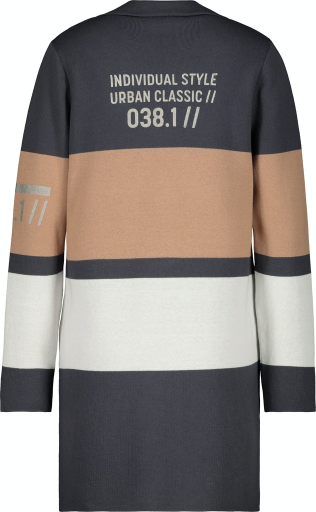 MONARI Jacquard Strickmantel mit Colorblock und Reverskragen