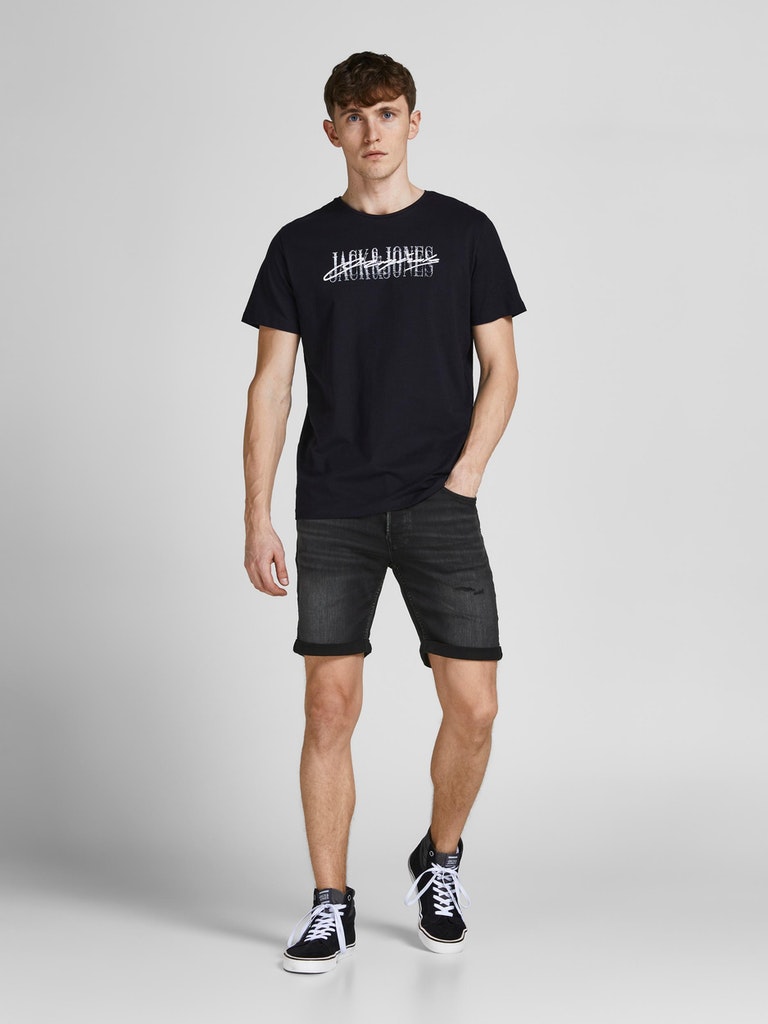 JACK&JONES Jeansshort blackused JJIRICK JJICON