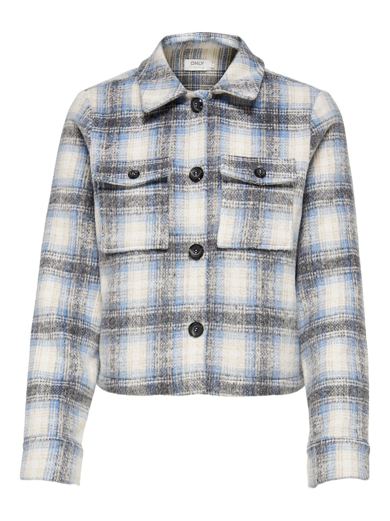 Damen Kurze Wolljacke - Wollmischung Mit Knopfleiste & Stehkragen, Stylische Kurzmantel