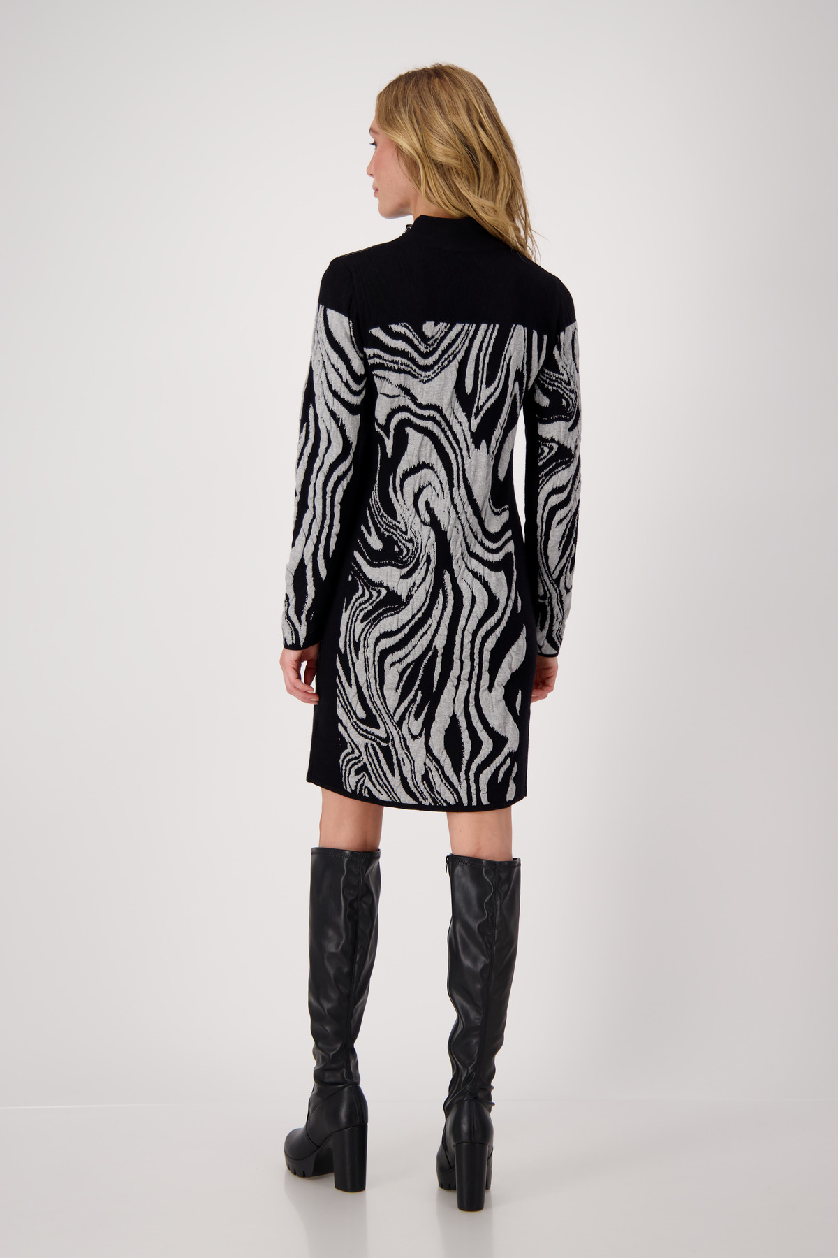 MONARI Jacquard Midi Strick Kleid Shop Mode Wendeln 