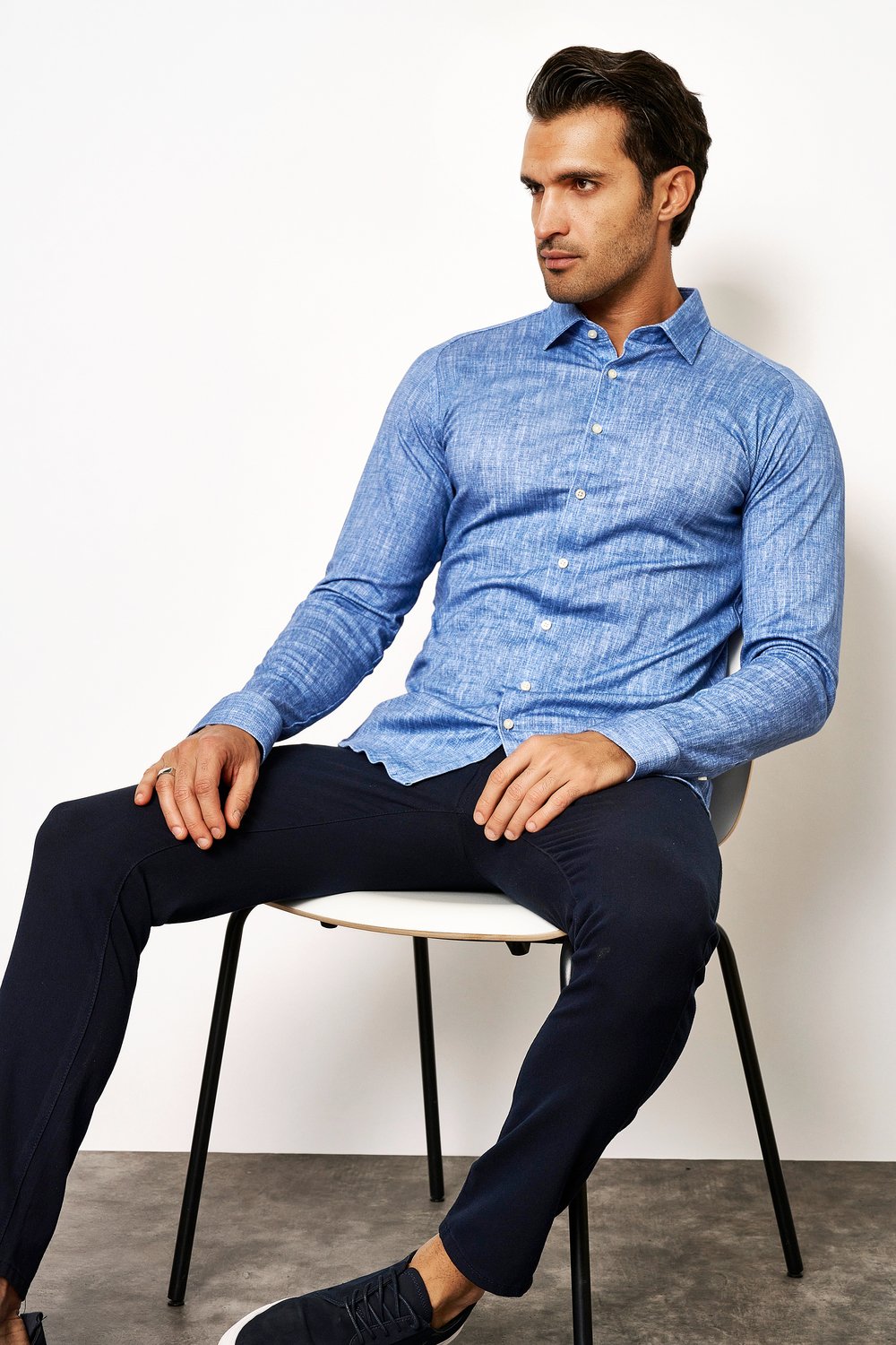 DESOTO Jersey Hemd Kentkragen