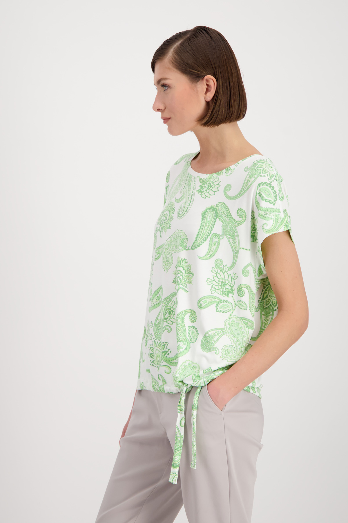 MONARI Paisley Muster T Shirt mit Tunnelzug