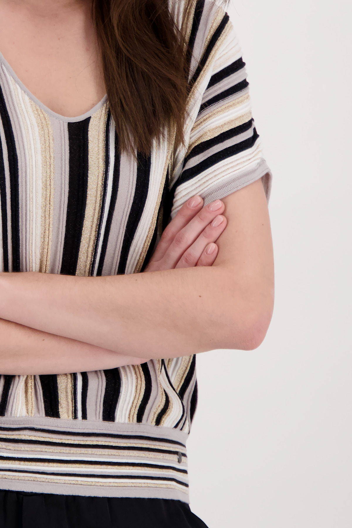 festliches shirt mit glitzer schwarz