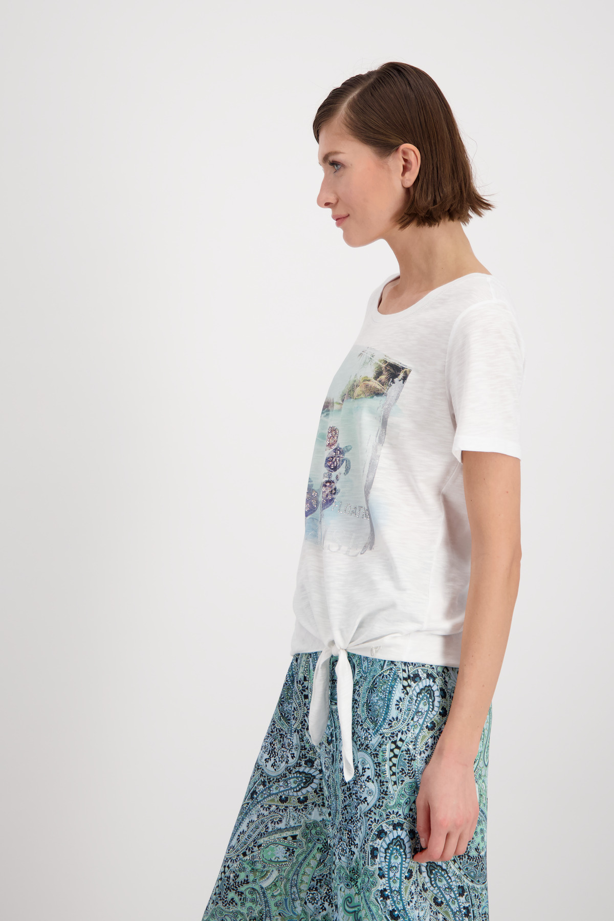 MONARI Fotoprint T Shirt zum Knoten