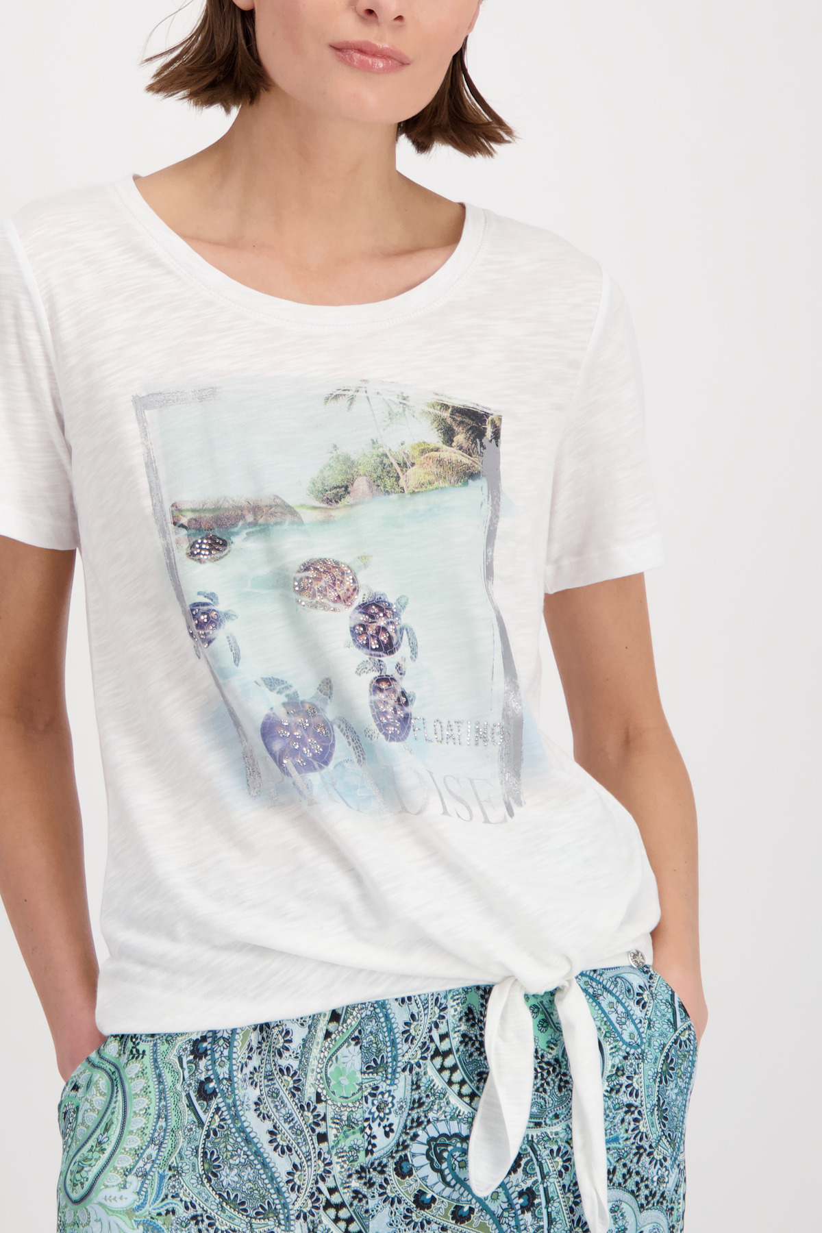 MONARI Fotoprint T Shirt zum Knoten