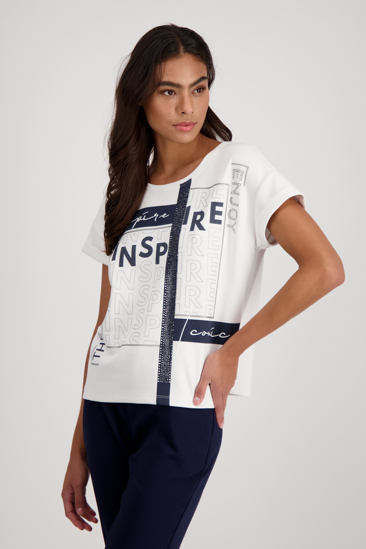 MONARI T-Shirt mit Schriftzug