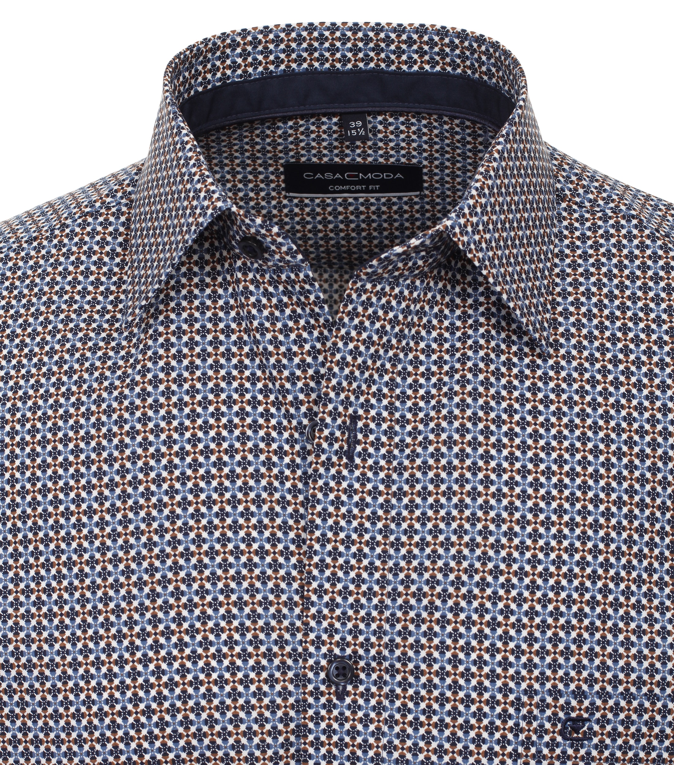 CASAMODA Herrenhemd mit Alloverprint Comfort Fit