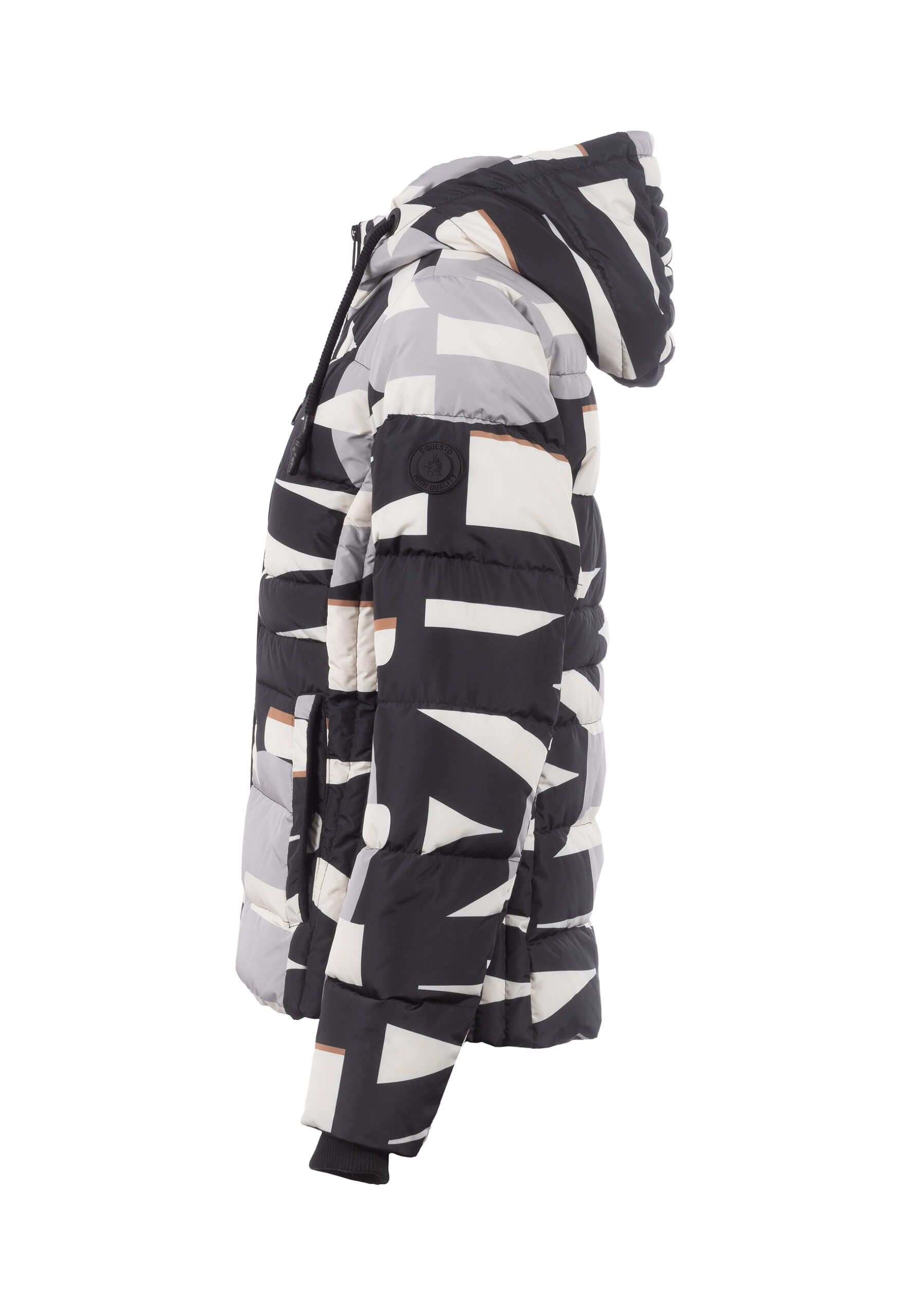 S'QUESTO Damen Outdoor-Jacke mit Alloverprint Schwarz