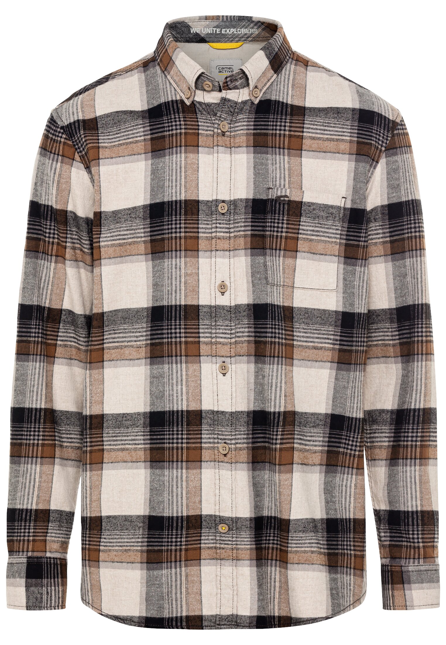 CAMEL ACTIVE Men Flanellhemd im Karomuster aus reiner Baumwolle