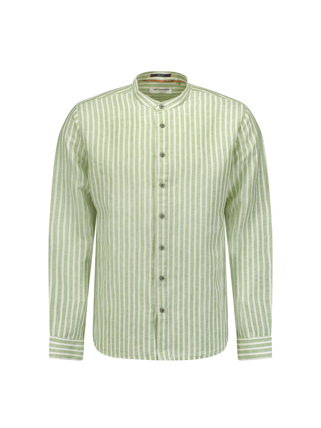 NO EXCESS Herren Shirt mit Streifenmuster in Blau und Grün - cloud und green