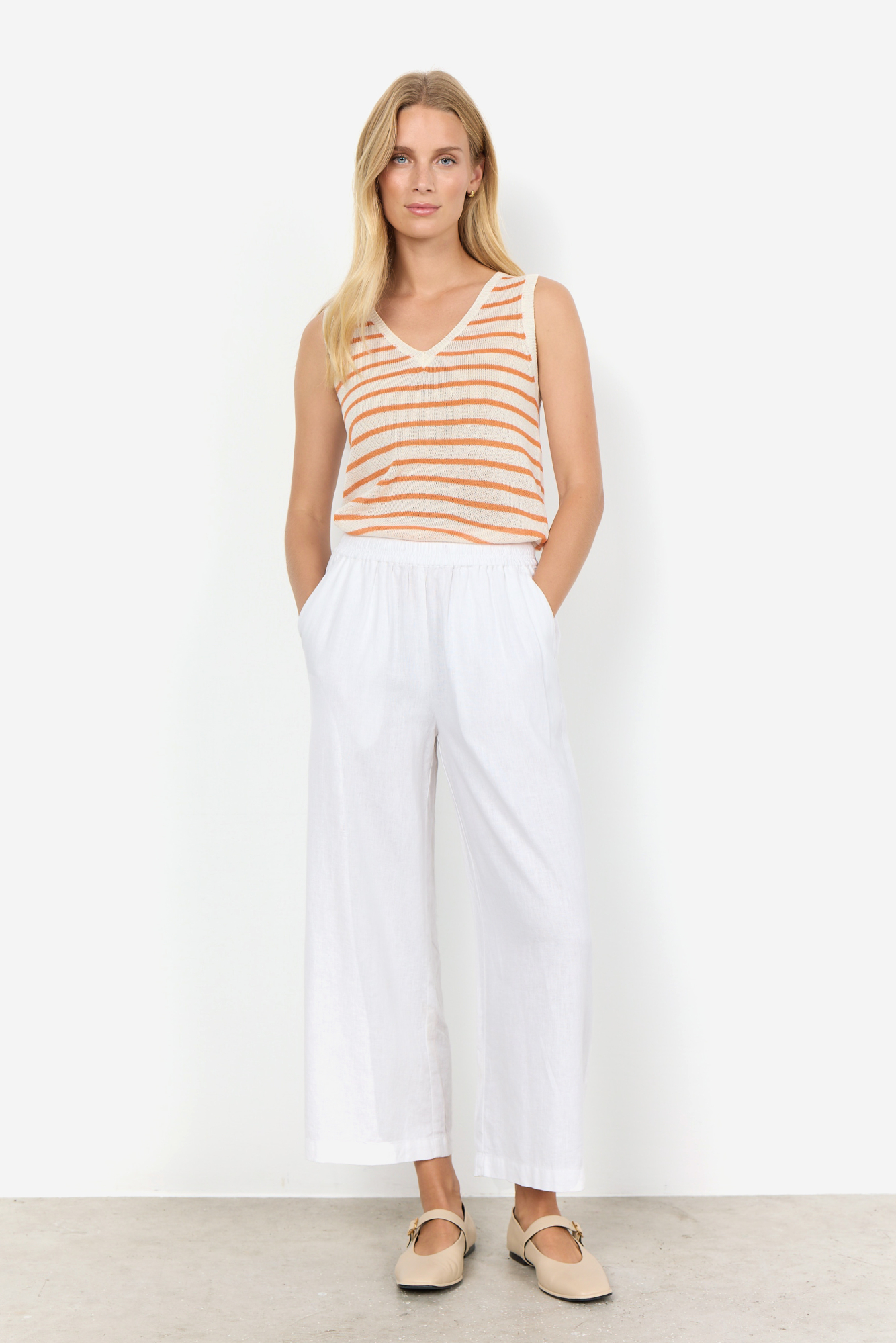 SOYACONCEPT Leinenhose SC-INA in Schwarz, Weiß oder Beige