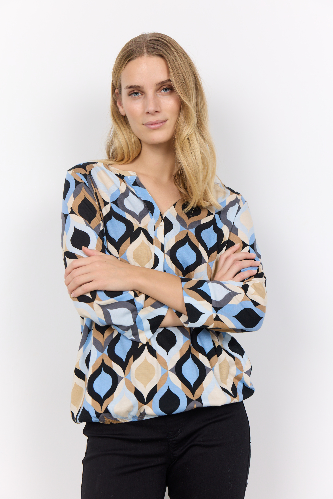 SOYACONCEPT Damen Shirt 3/4 Arm mit grafischem Print Felicity