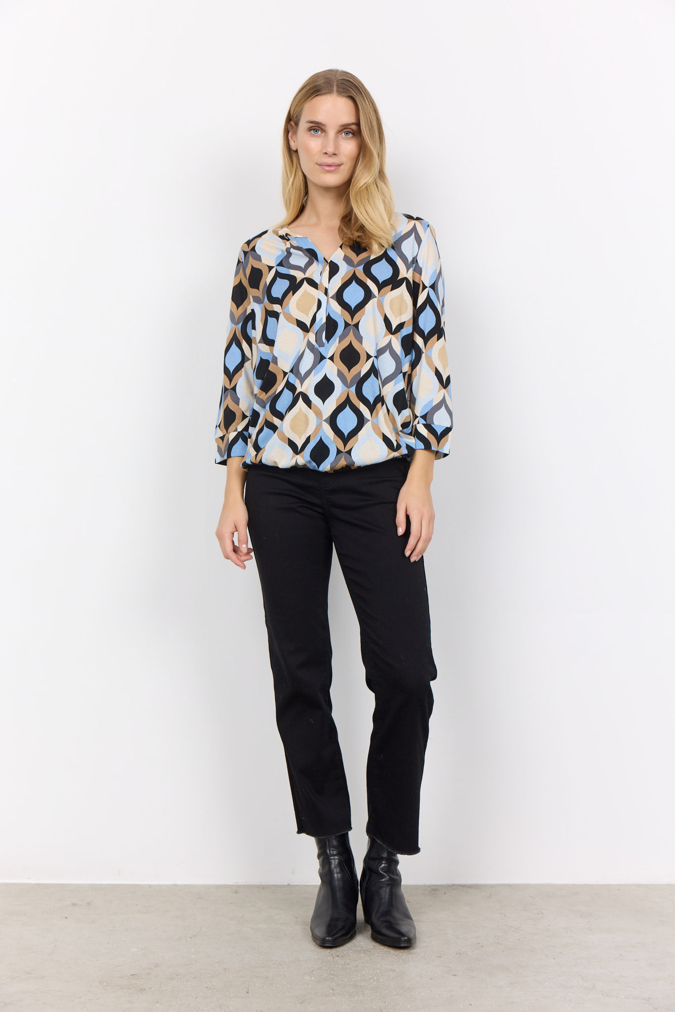 SOYACONCEPT Damen Shirt 3/4 Arm mit grafischem Print Felicity