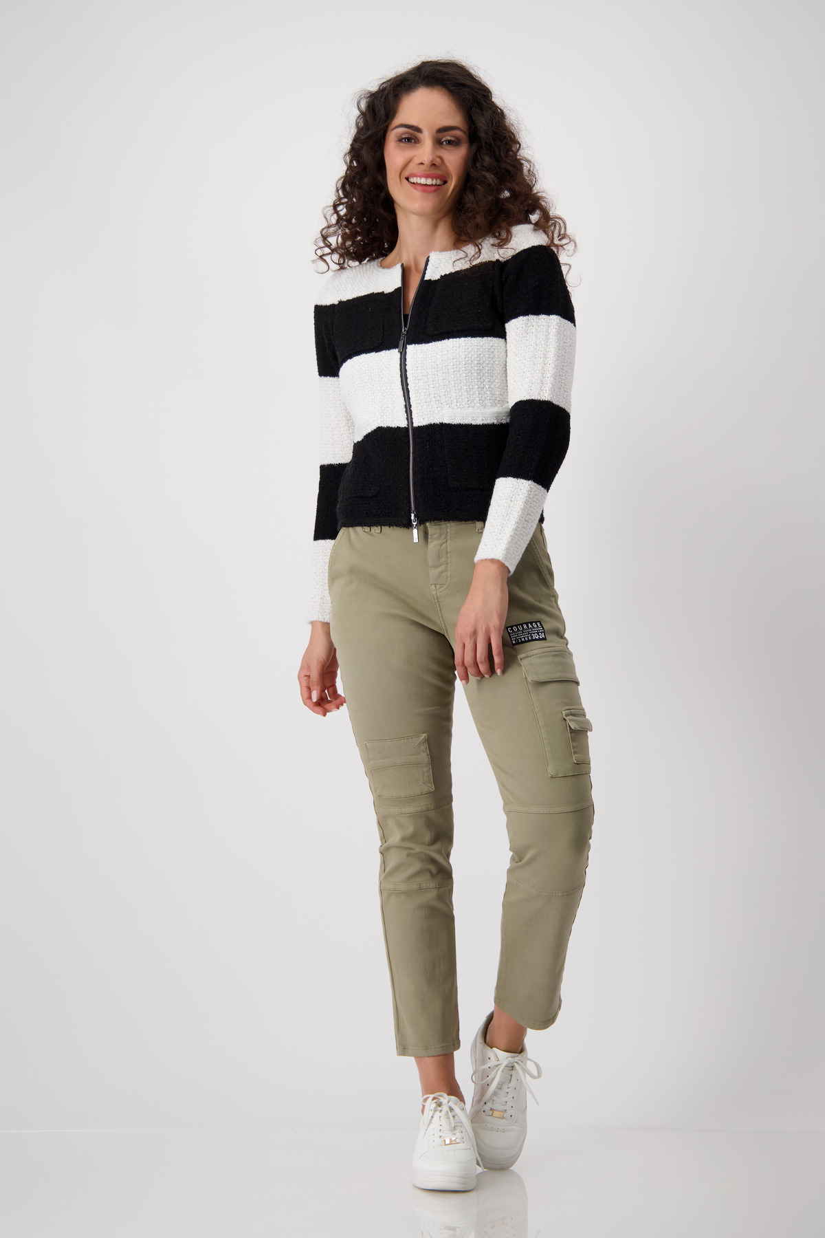 MONARI Damen Strickjacke mit Fransen