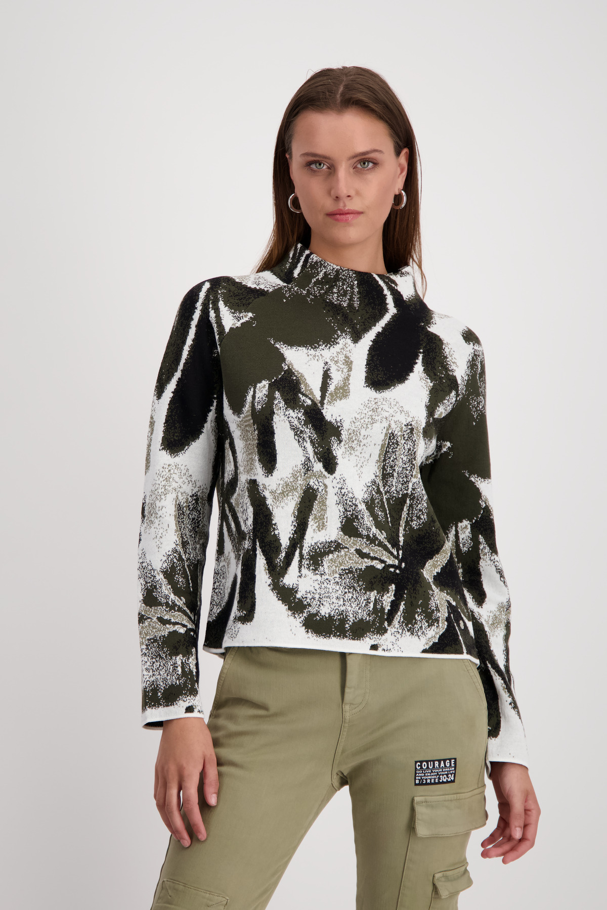 MONARI Strickpullover mit Blumenmuster