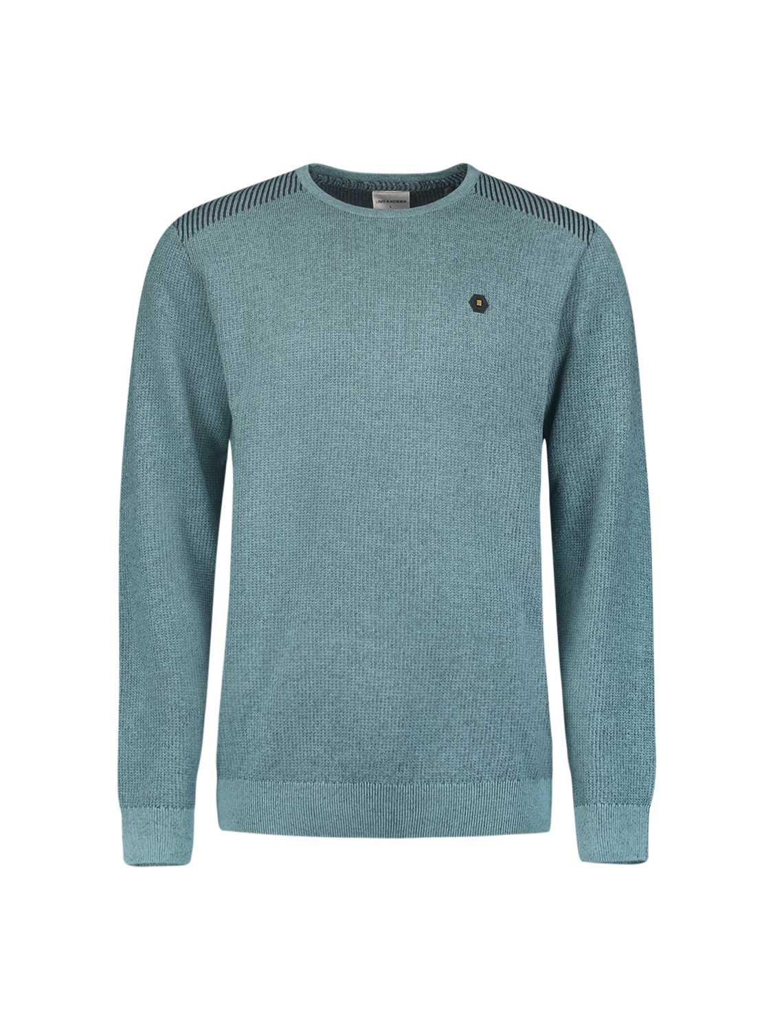 NO EXCESS Herren Rundhalspullover in Jacquard-Struktur - Mode 