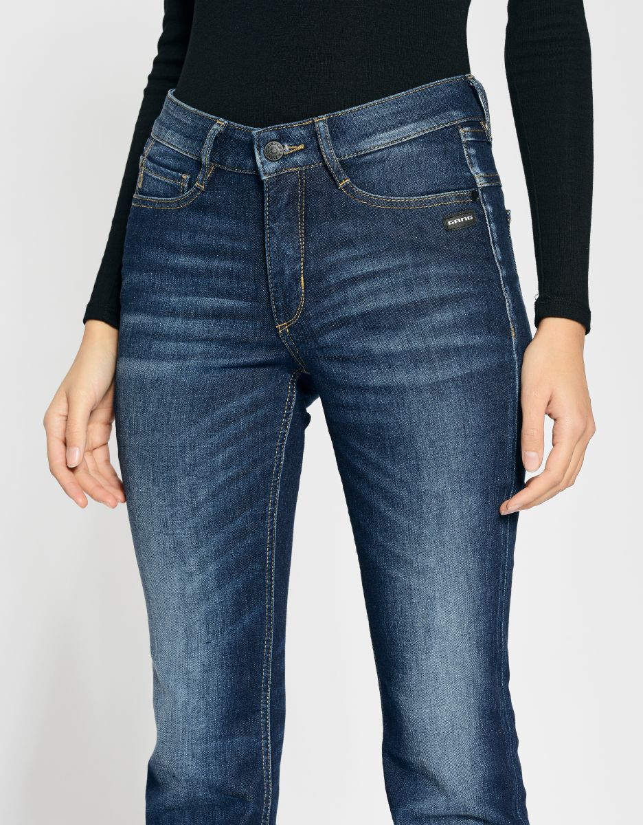 GANG Damenjeans Maxima Flared dark blue washed