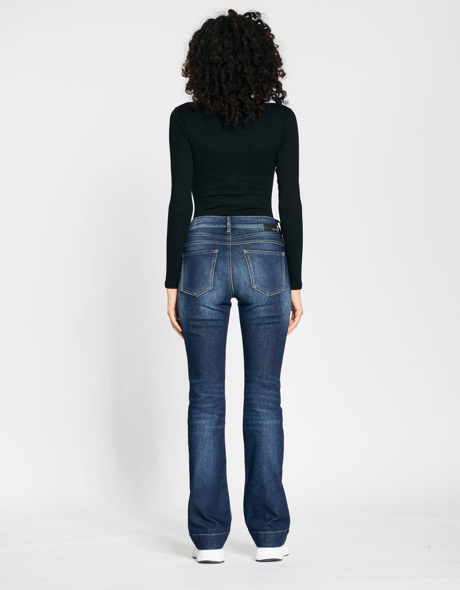 GANG Damenjeans Maxima Flared dark blue washed