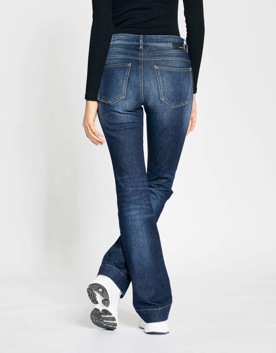 GANG Damenjeans Maxima Flared dark blue washed