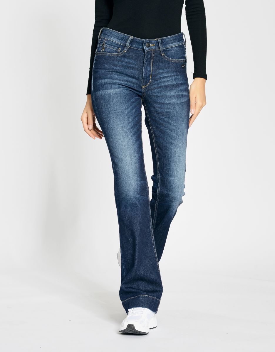 GANG Damenjeans Maxima Flared dark blue washed