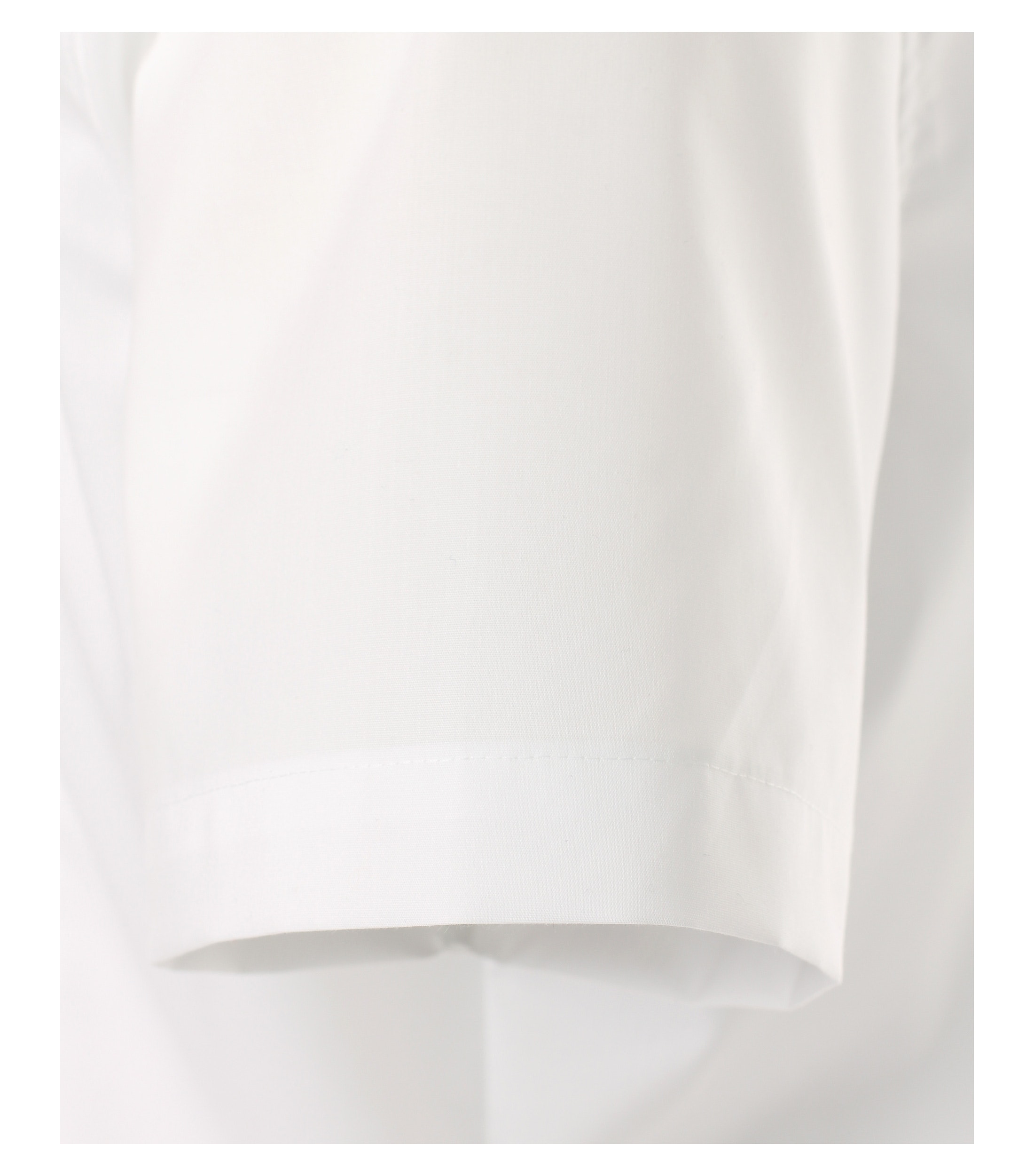 VENTI Herren Hemd Halbarm Body Fit in Weiß mit durchsichtiger Knopfleiste