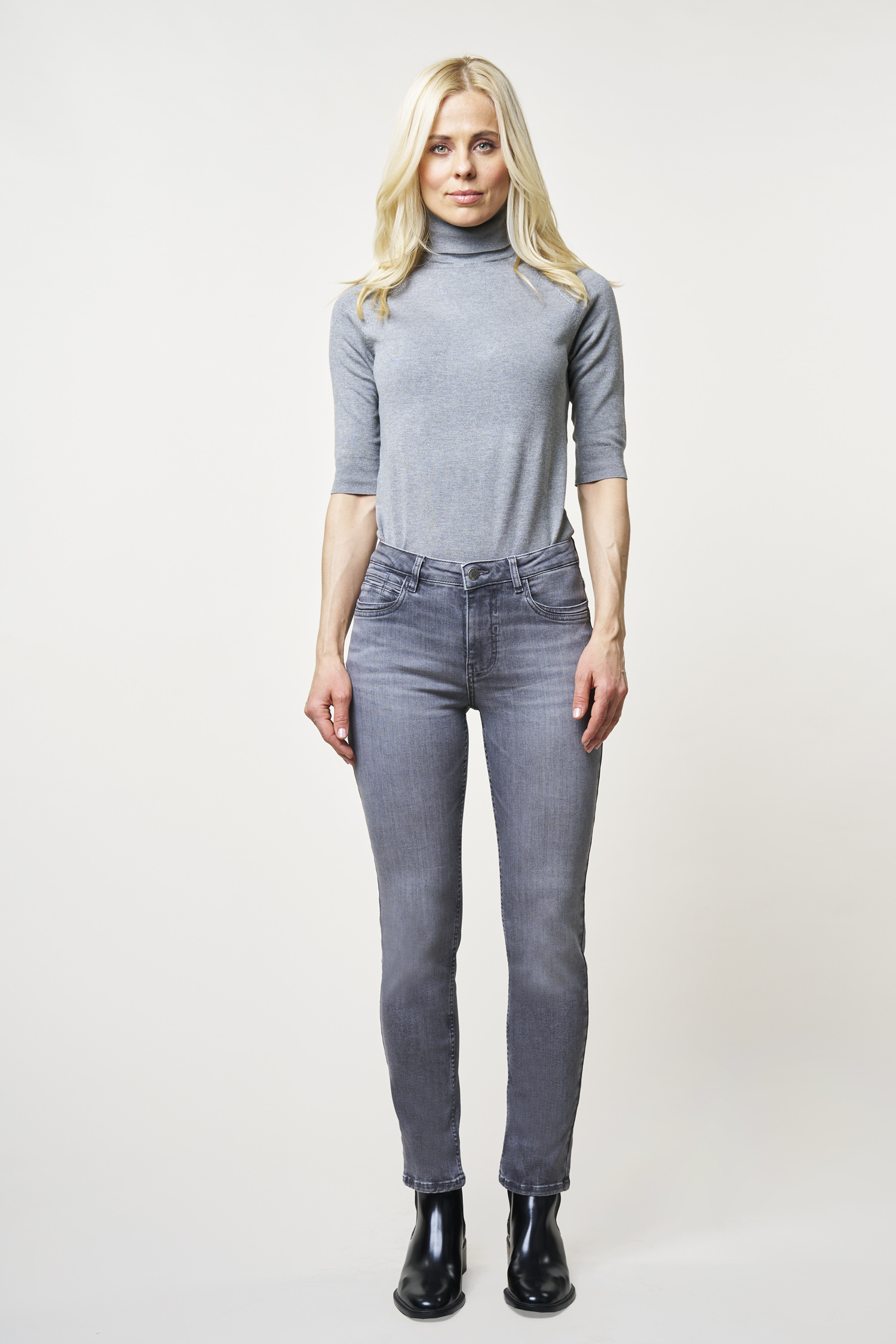 BLUE FIRE Damenjeans Nancy slim - bgreen grey