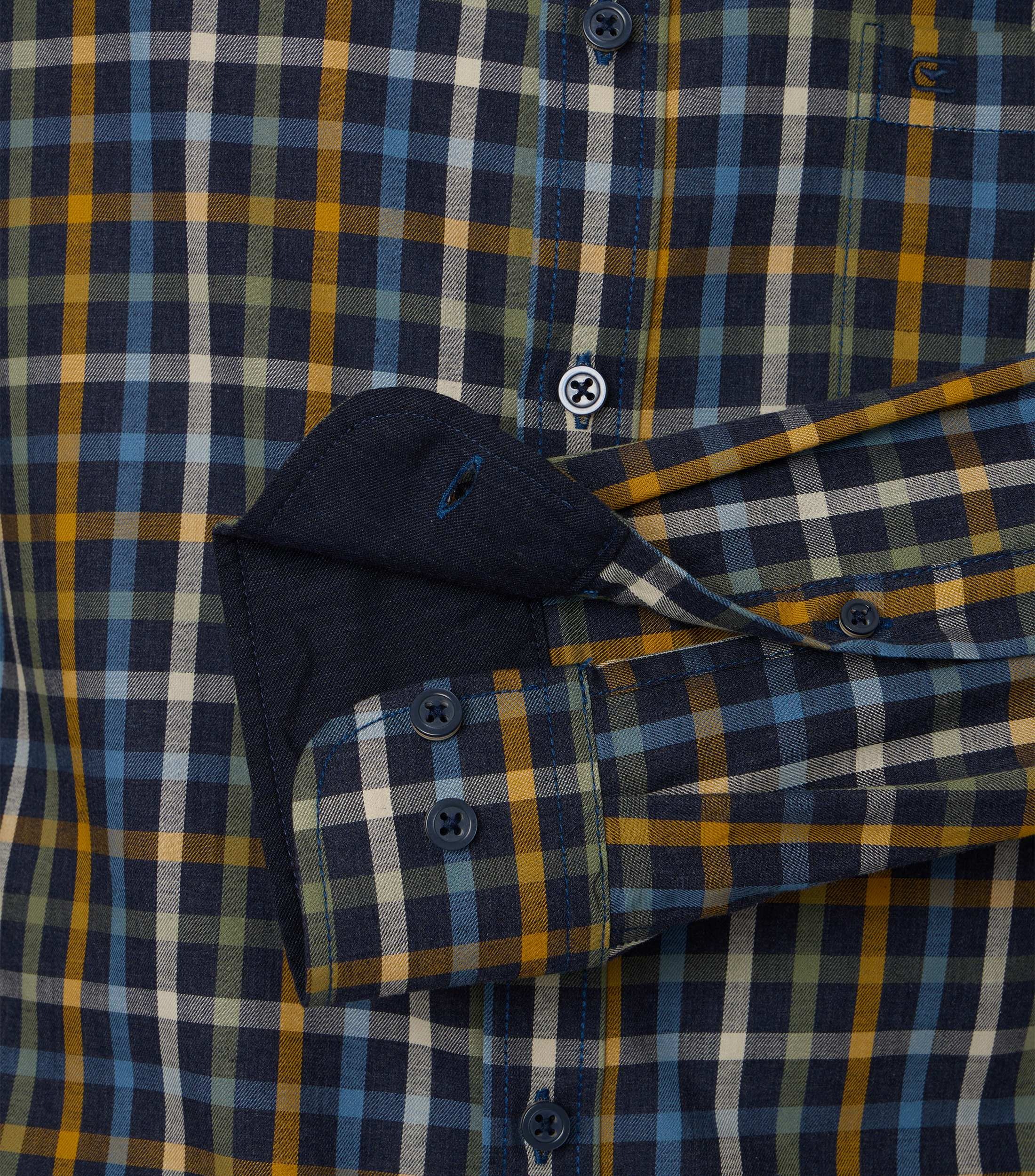 CASAMODA Herren Freizeithemd kariert mit Button-Down Kragen