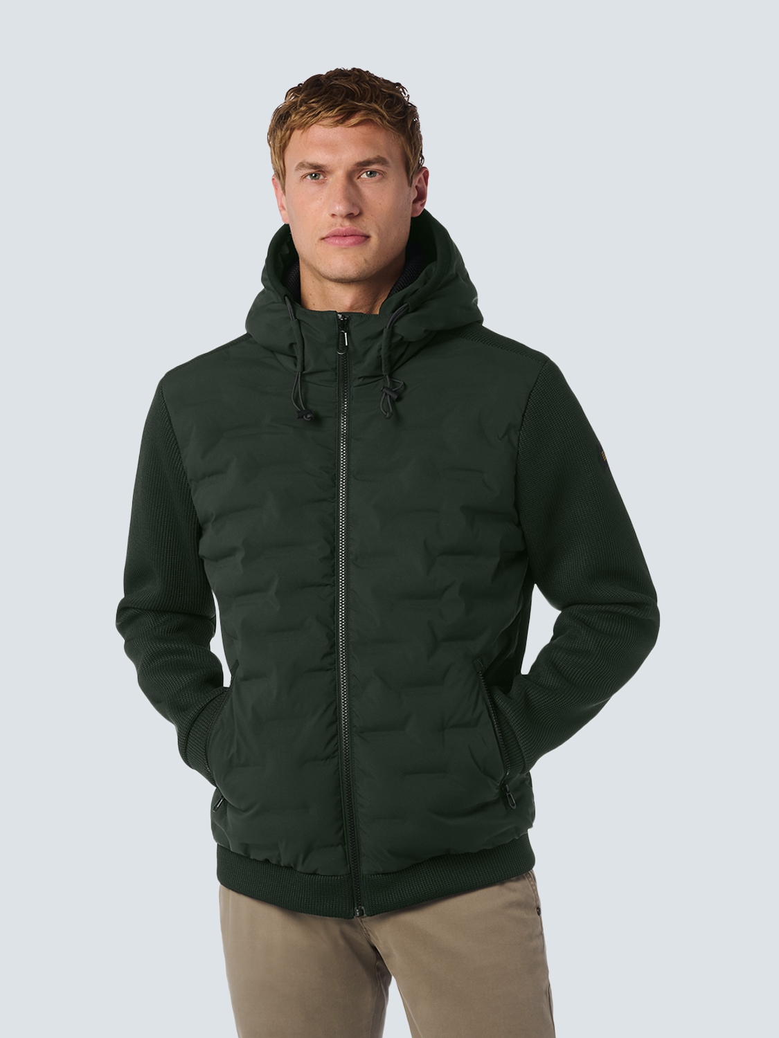 NO EXCESS Herren Materialmix Jacke in dark moss