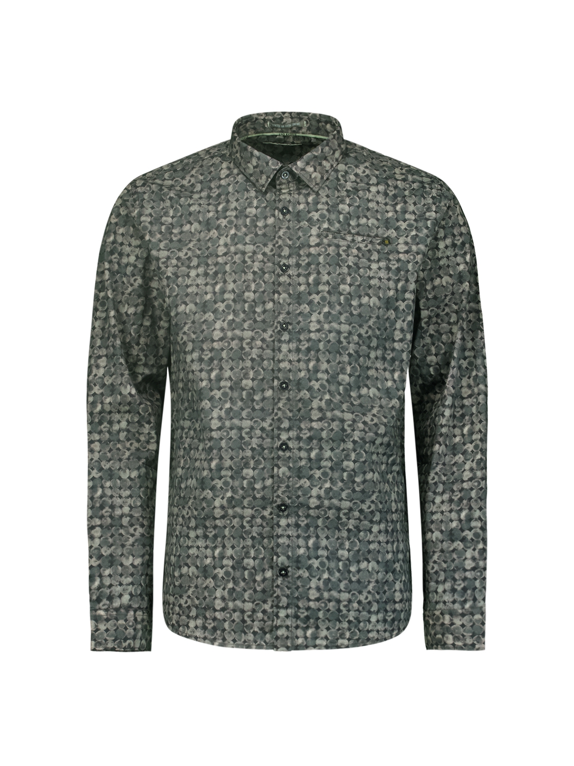 NO EXCESS Herren-Stretchhemd mit Allover-Print grün