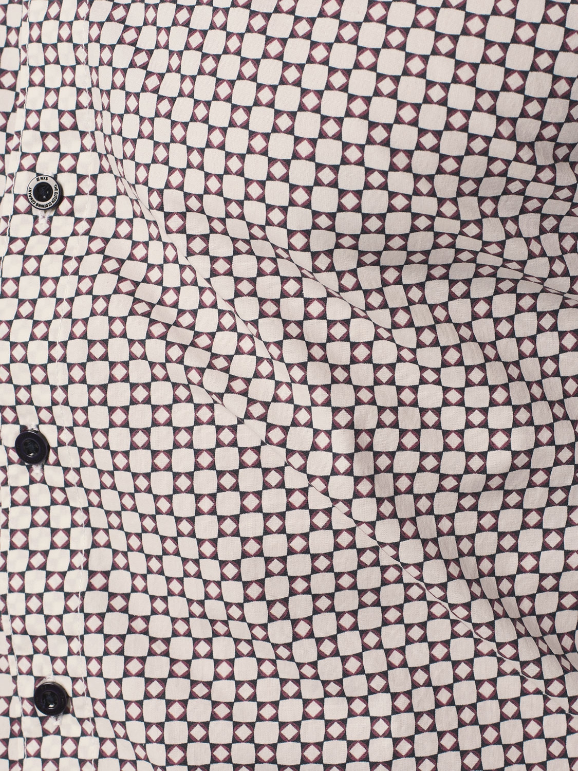 NO EXCESS Herren-Stretchhemd mit Allover-Print weiß