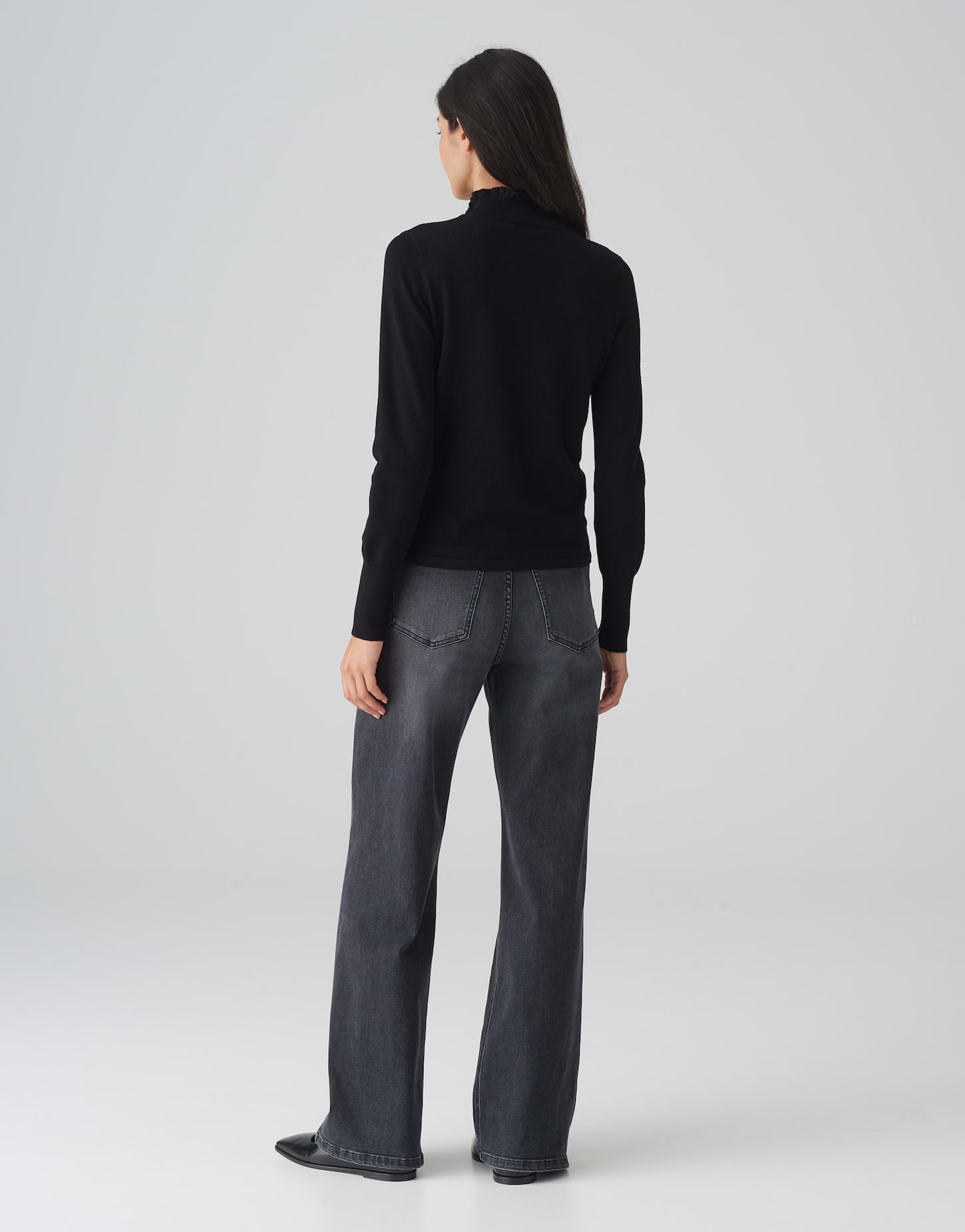 OPUS Damen Feinstrickpullover mit Stehkragen Polluna