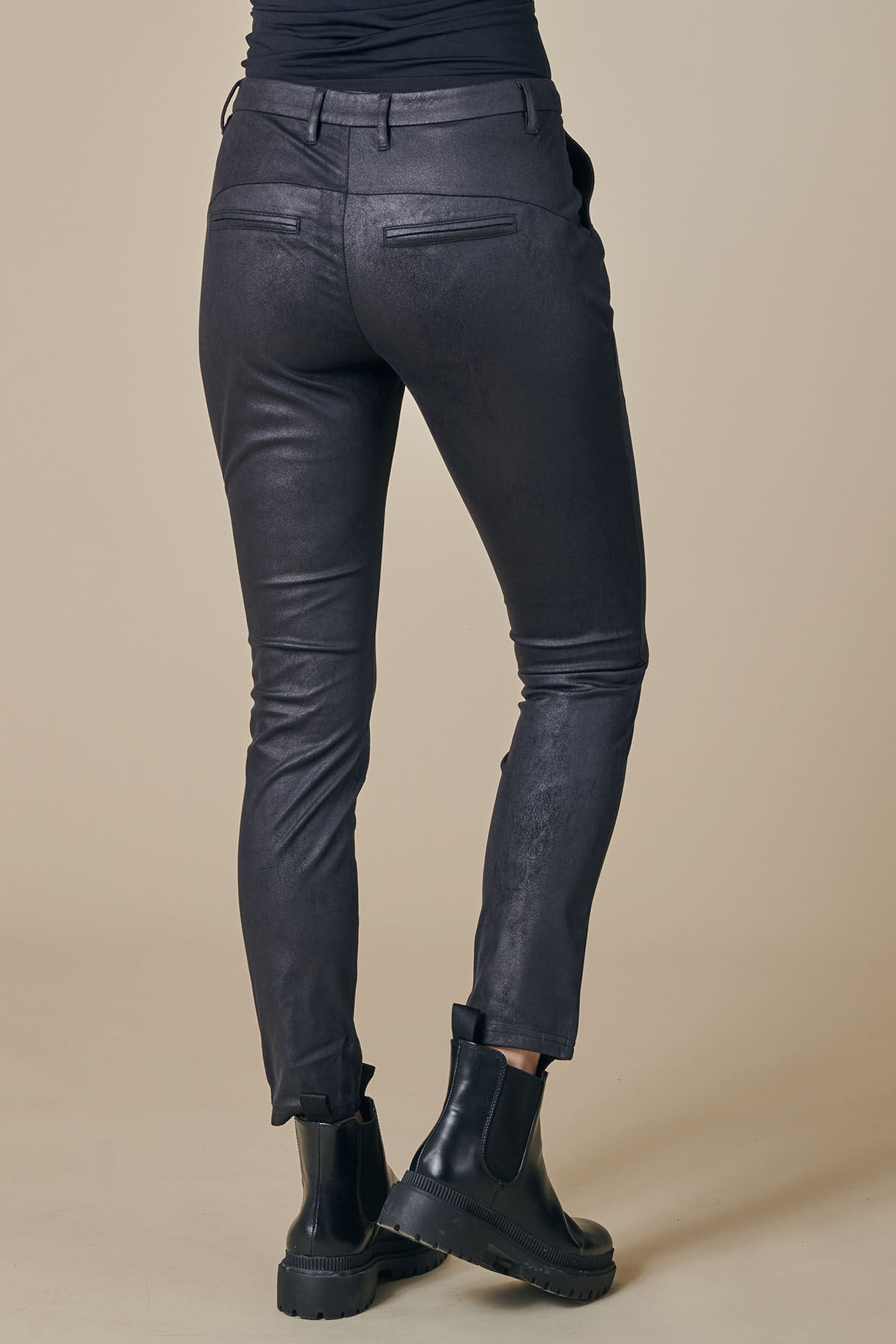 ZHRILL Damen Chino-Hose ZHSOPHIA VELOURS in schwarz