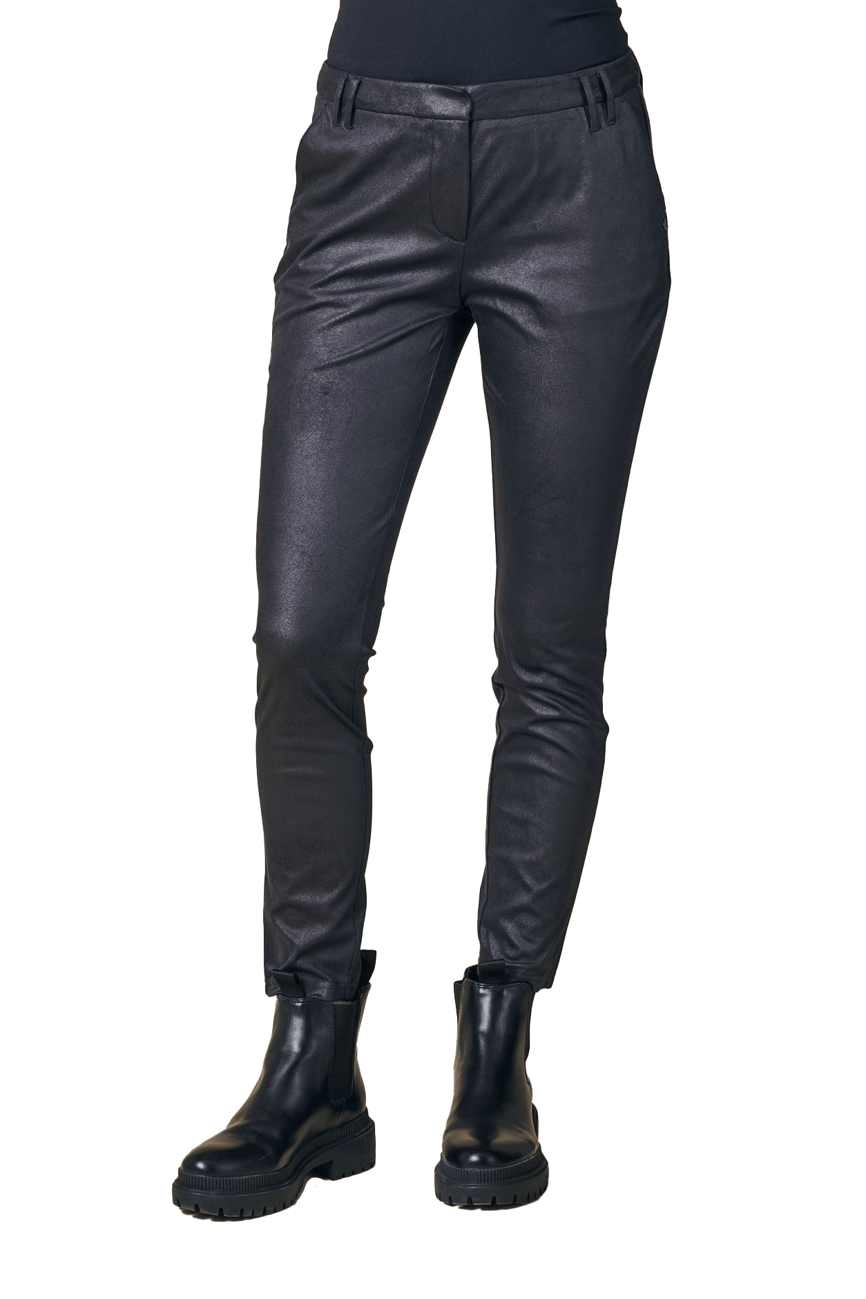ZHRILL Damen Chino-Hose ZHSOPHIA VELOURS in schwarz