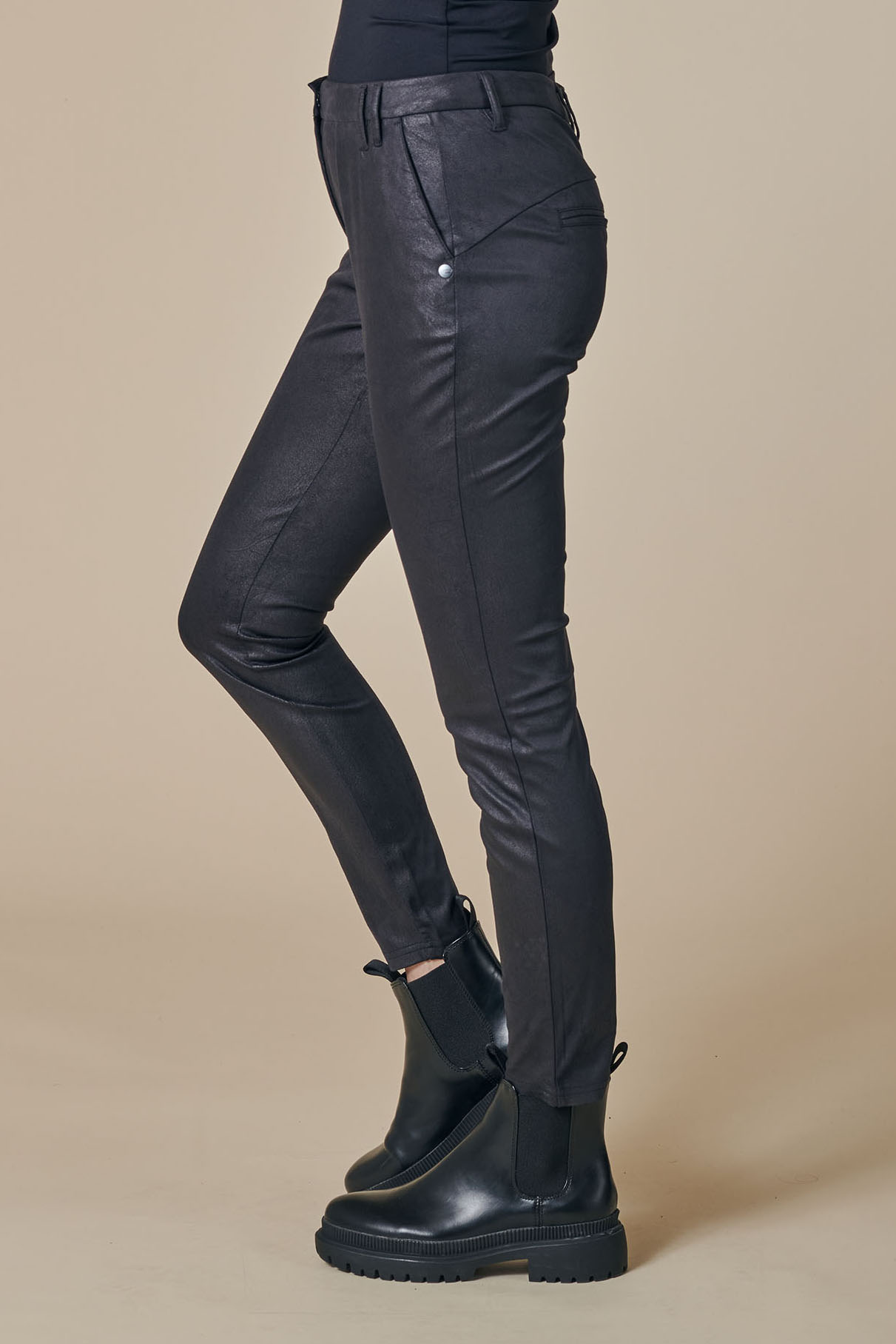ZHRILL Damen Chino-Hose ZHSOPHIA VELOURS in schwarz