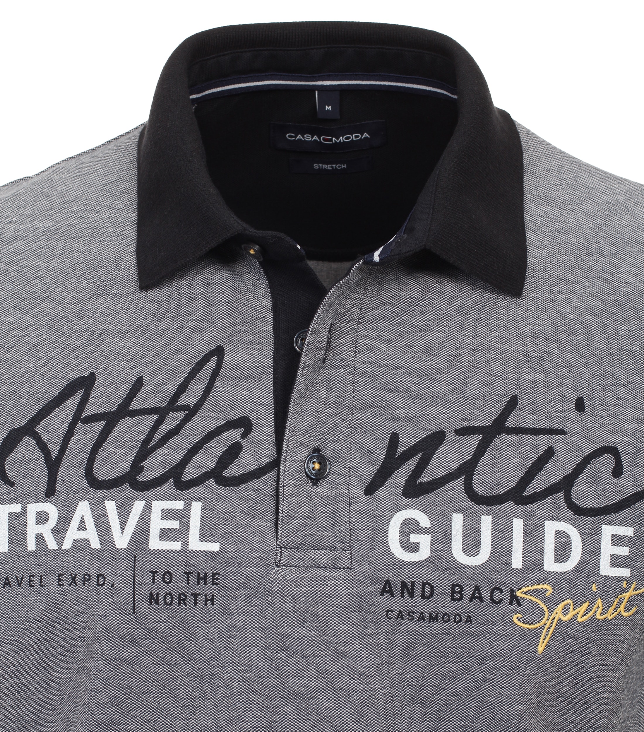 CASAMODA Herren Polo-Shirt mit Frontprint