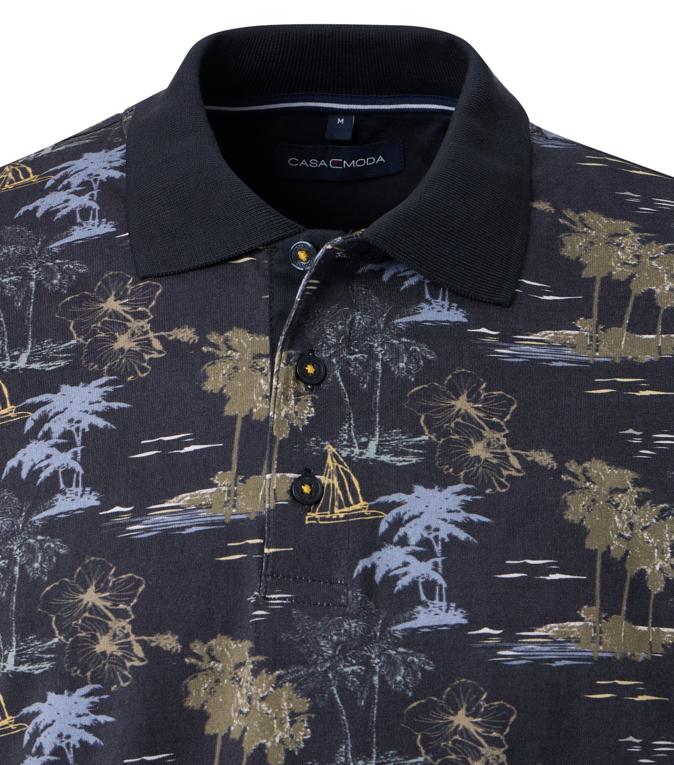 CASAMODA Herren Polo-Shirt mit Allover-Print