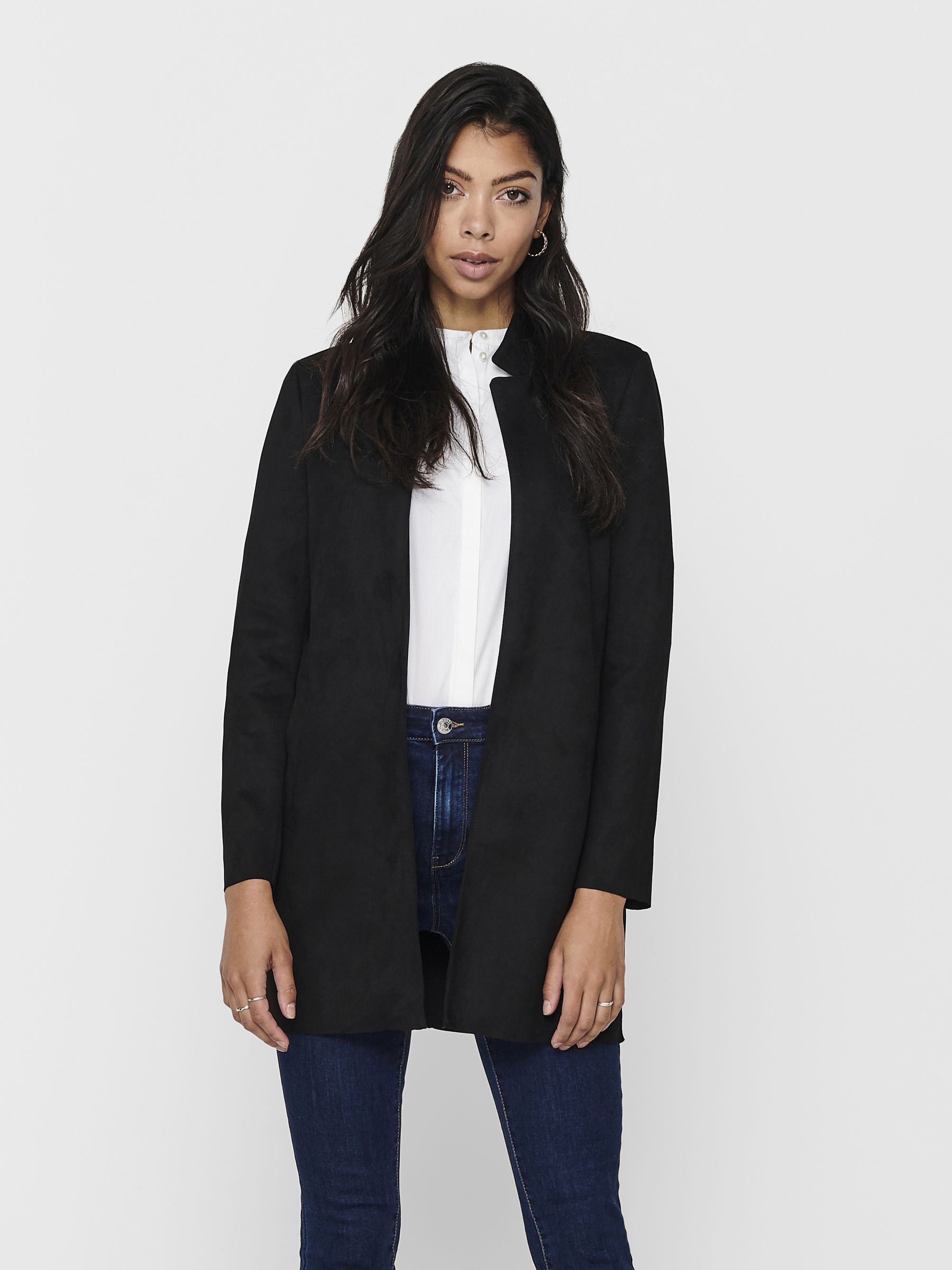 ONLY Damen Mantel aus Wildlederimitat für den Übergang in verschiedenen Farben - Braun, Rosa, Grün, Schwarz