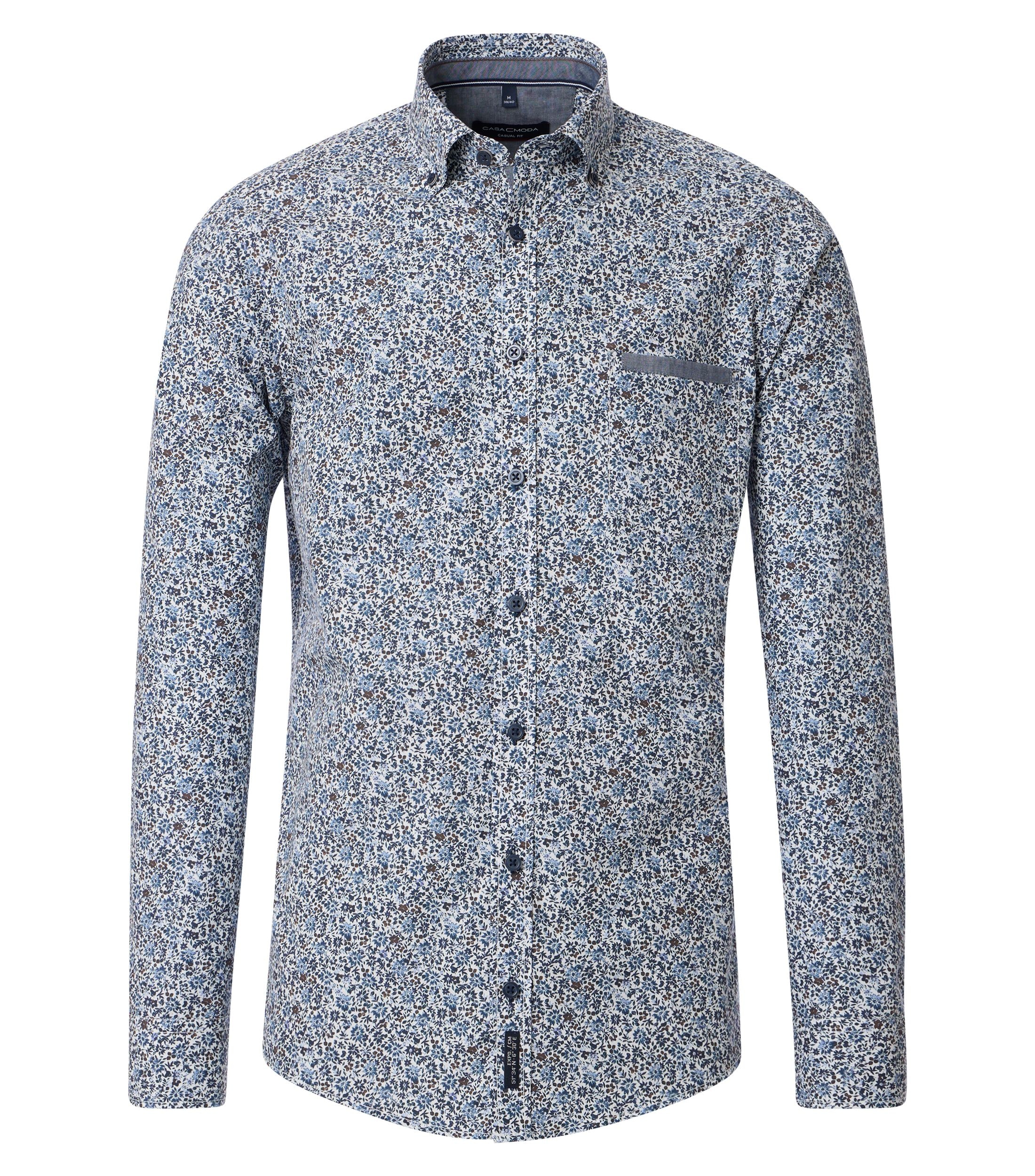 CASAMODA Herren Freizeithemd Alloverprint Casual Fit
