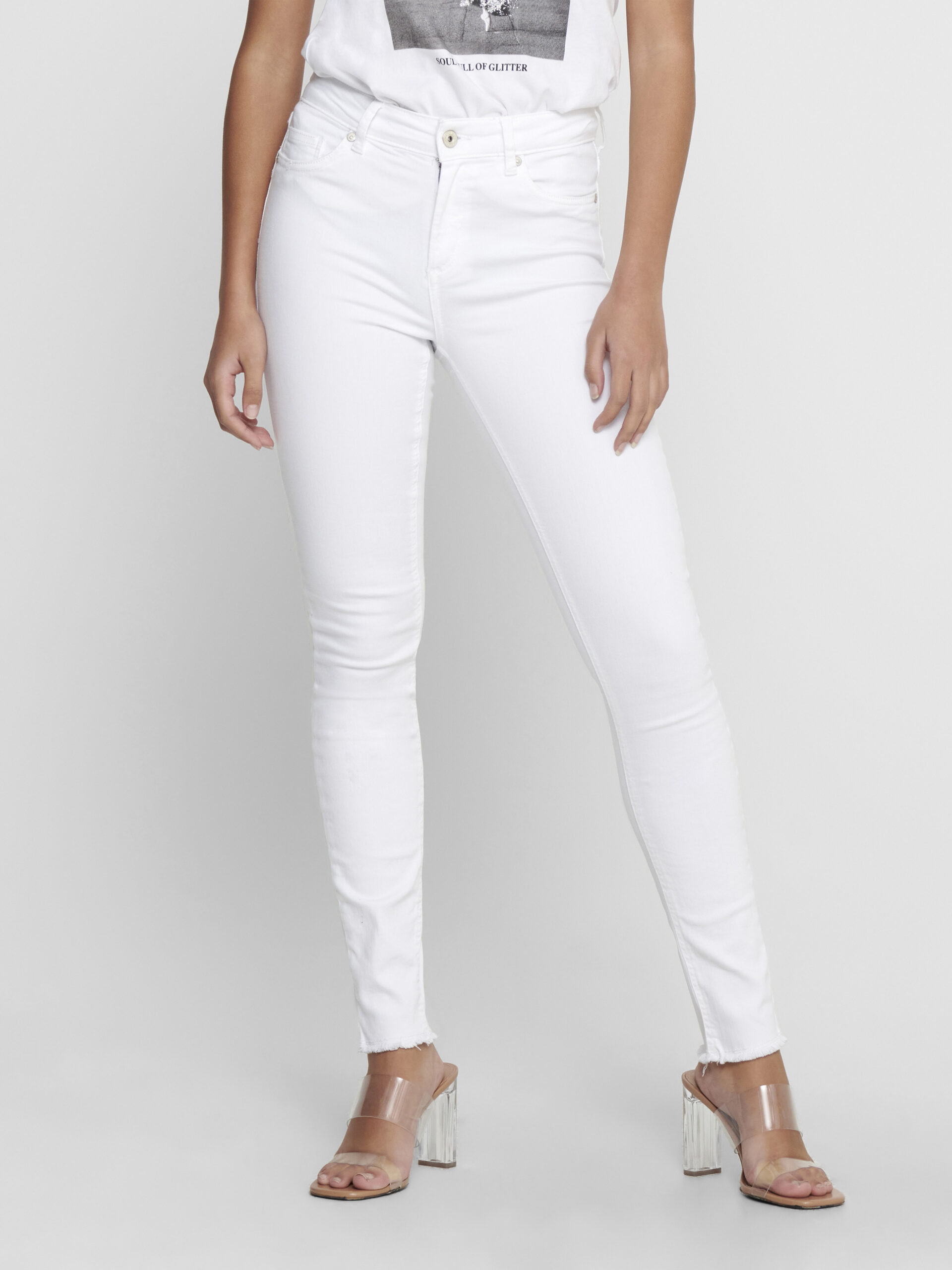 ONLY Damen Ankle-Jeans Blush weiß