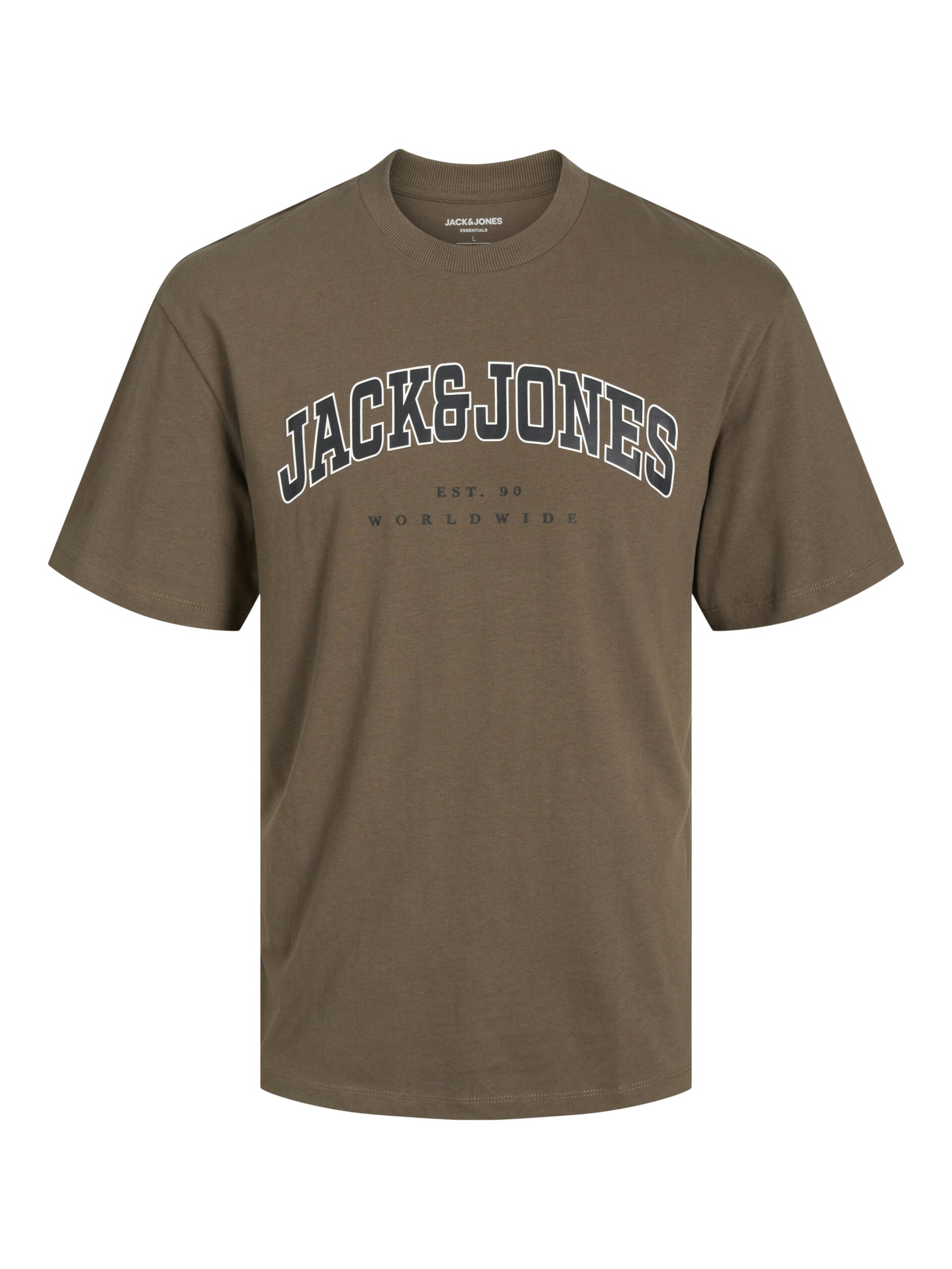 JACK&JONES Herren T-Shirt mit Rundhalsausschnitt in Braun und Violett - vineyard wine, canteen