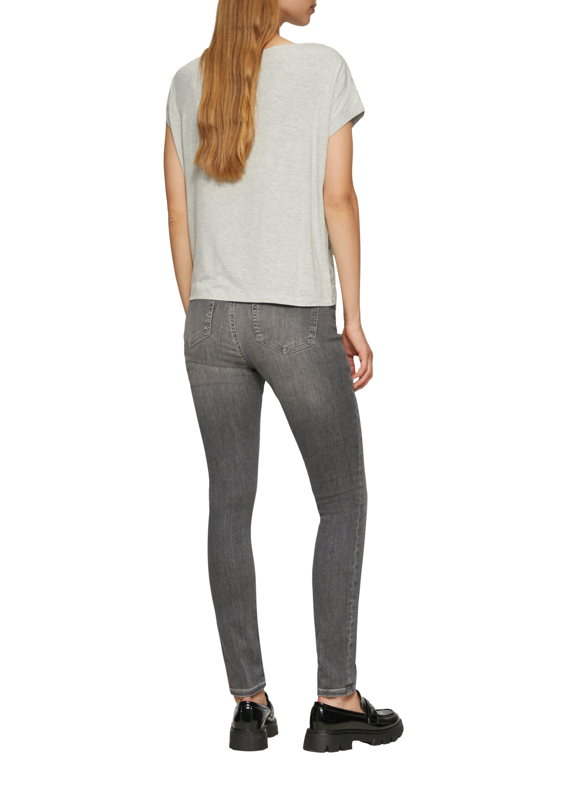 S. OLIVER Lockeres Damen T-Shirt aus Viskosemix mit Glanzeffekt