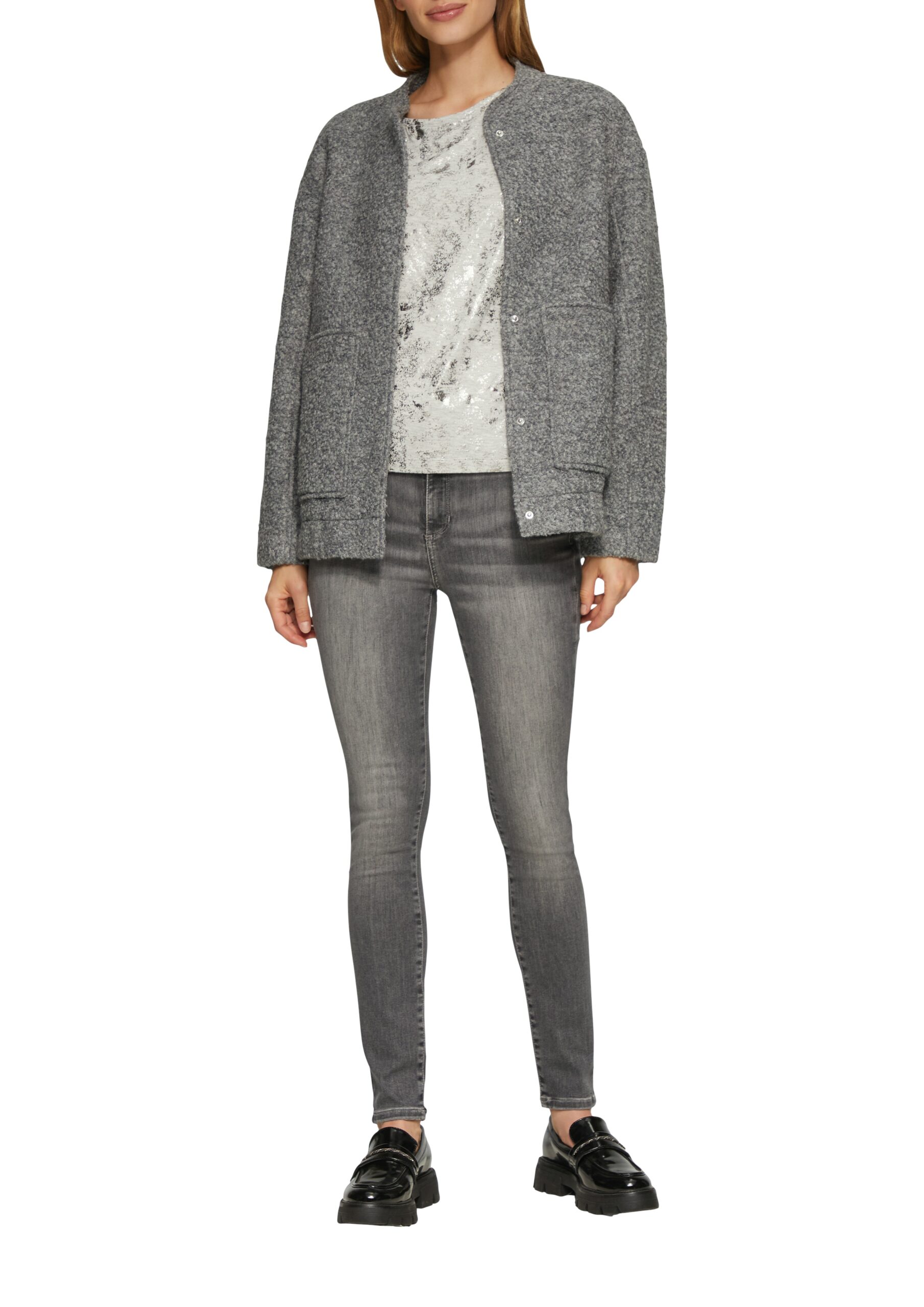 S. OLIVER Lockeres Damen T-Shirt aus Viskosemix mit Glanzeffekt