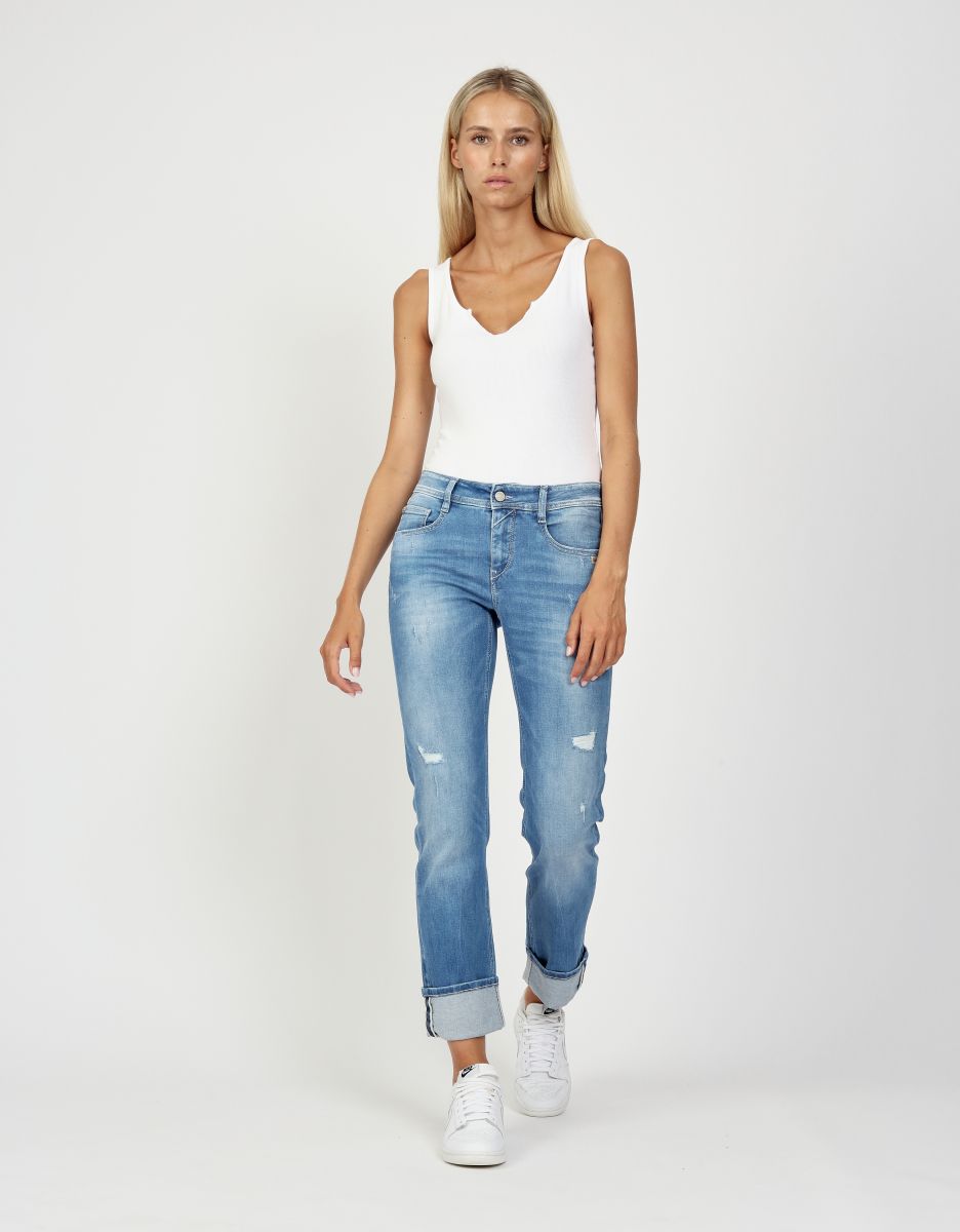 GANG Damenjeans 94AMELIE Straight in Farbe lovely destroy