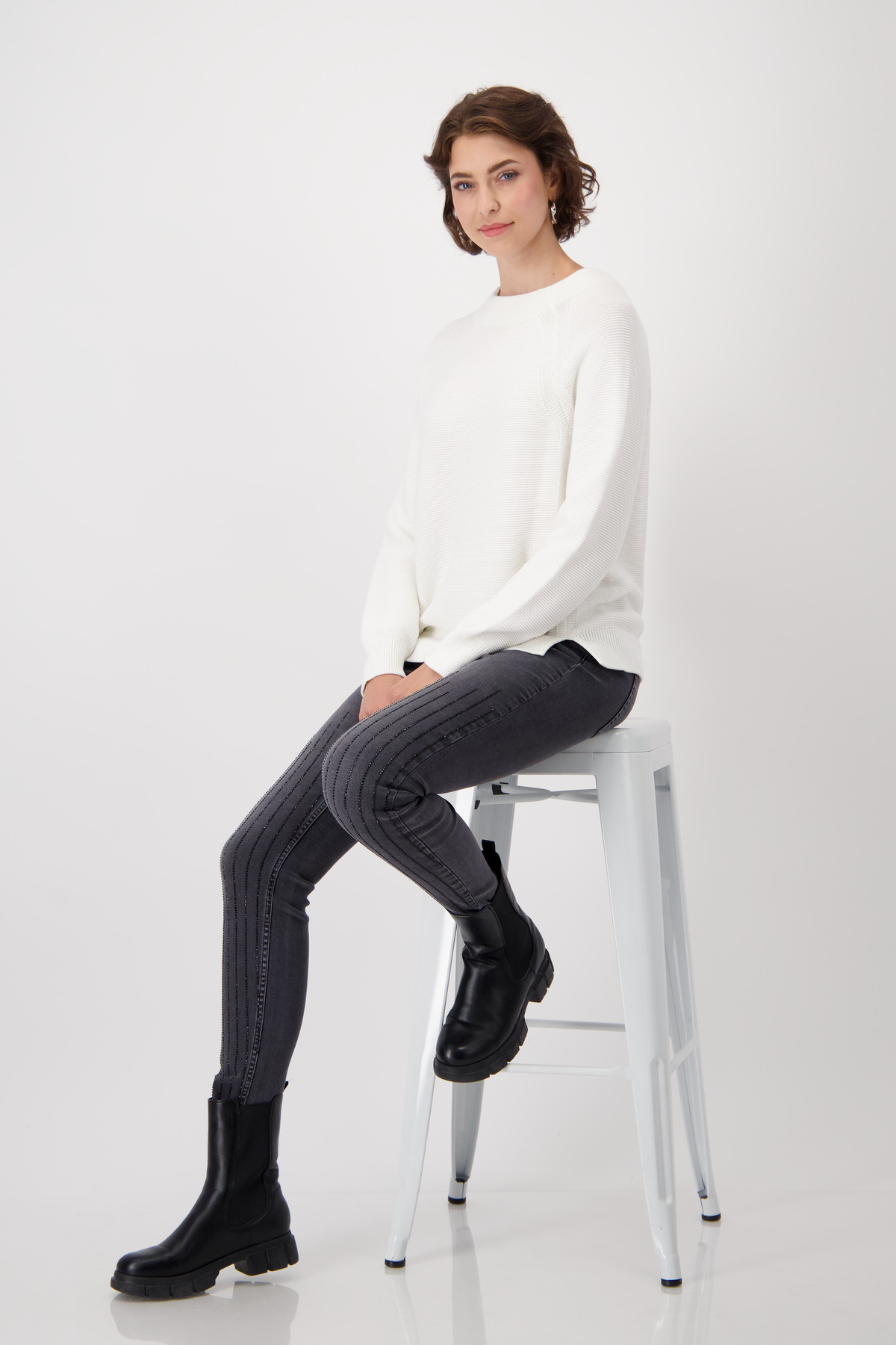 MONARI Damen Linksstrick-Pullover