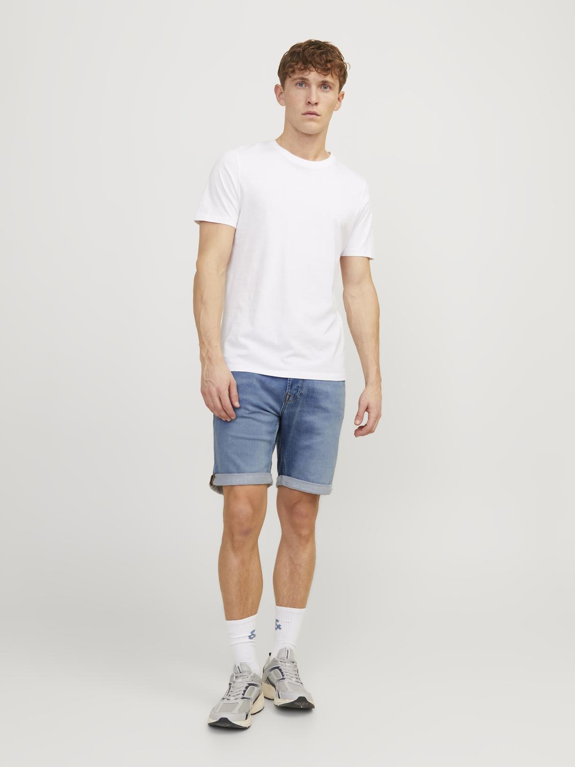 JACK&JONES Herren Jeansshort Rick Icon GE 381 in Blau - blue denim