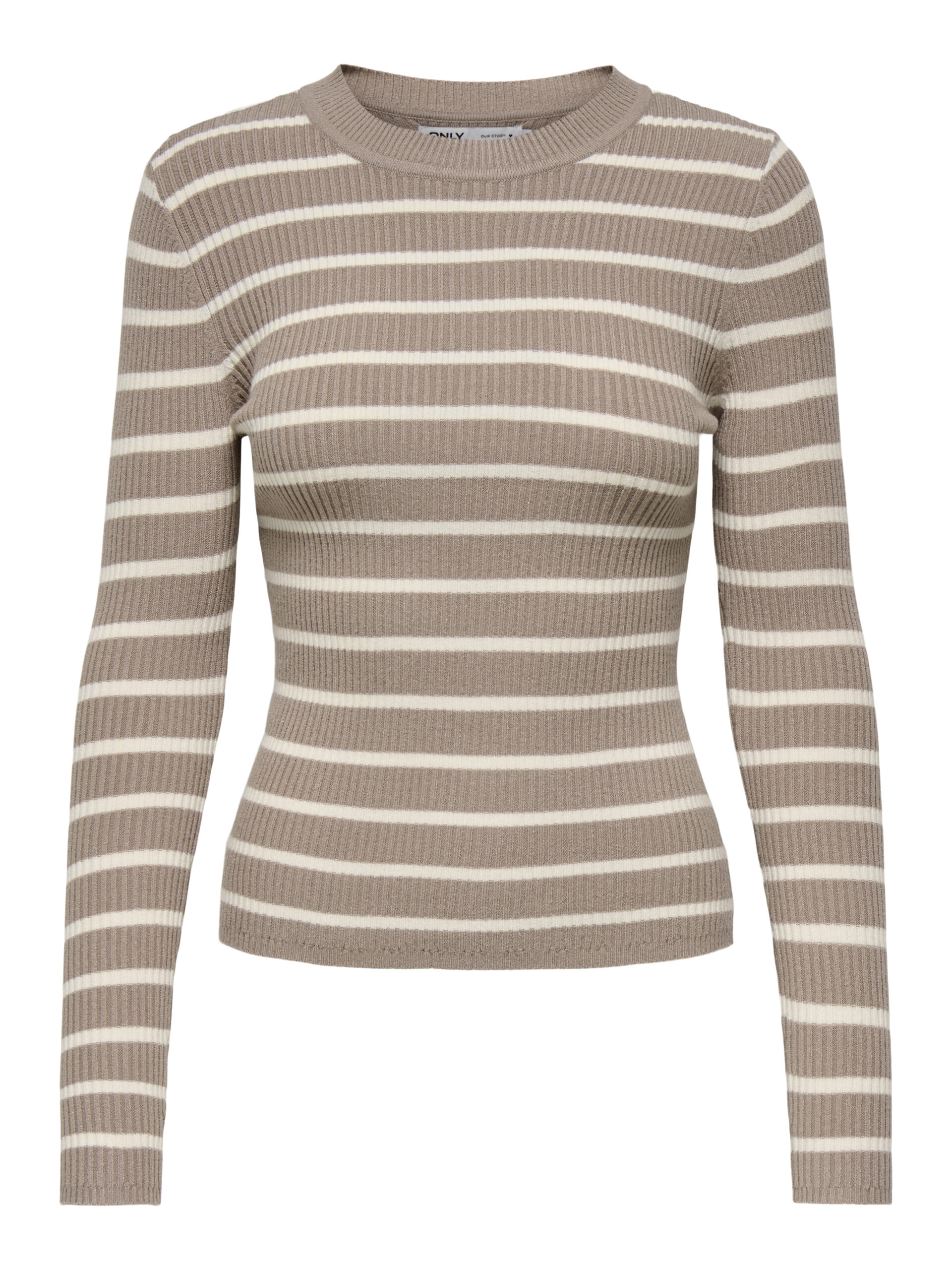 ONLY Damen Strickpullover langarm mit Streifenmuster