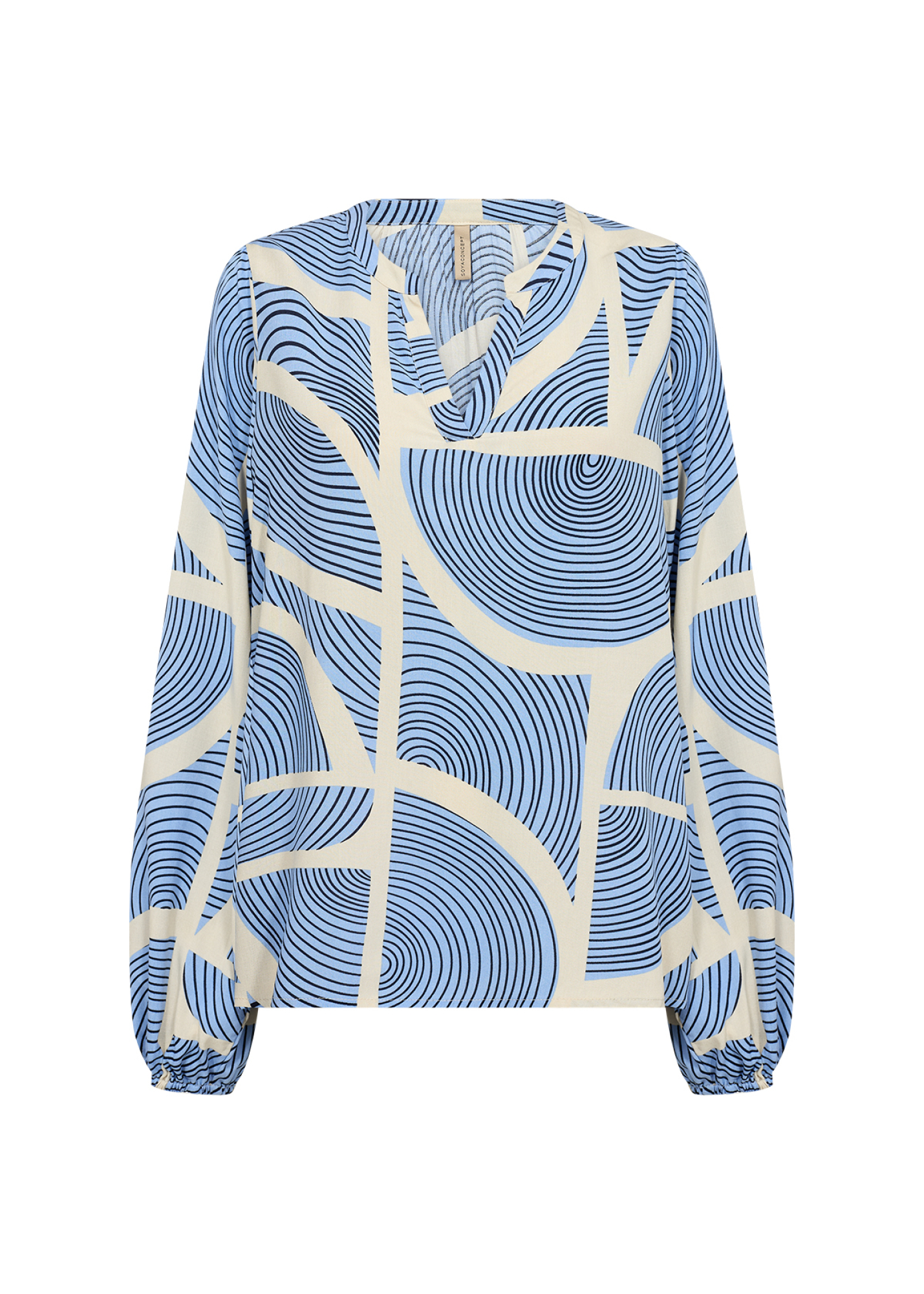 SOYACONCEPT Damen Viscose-Bluse mit V-Ausschnitt Olivera