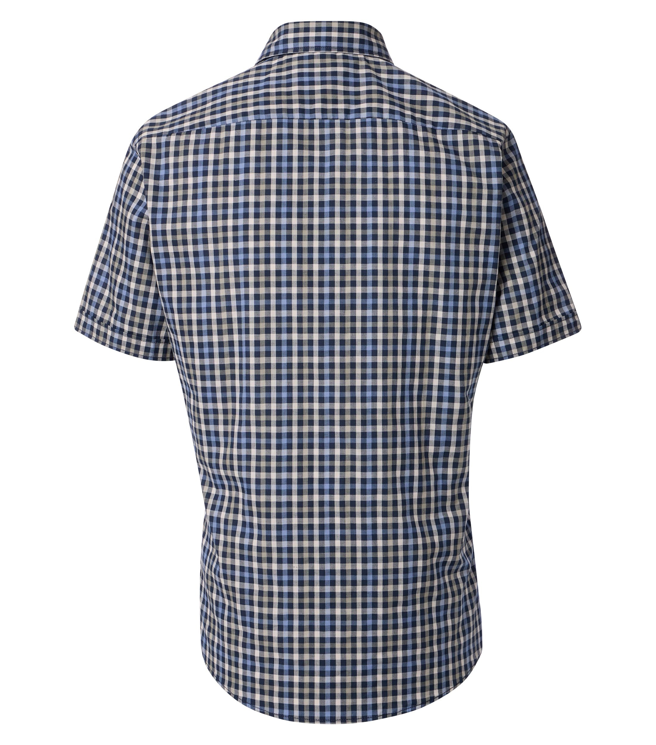 CASAMODA Herren Freizeithemd Kurzarm Casual Fit mit Button-Down-Kragen in Grün kariert