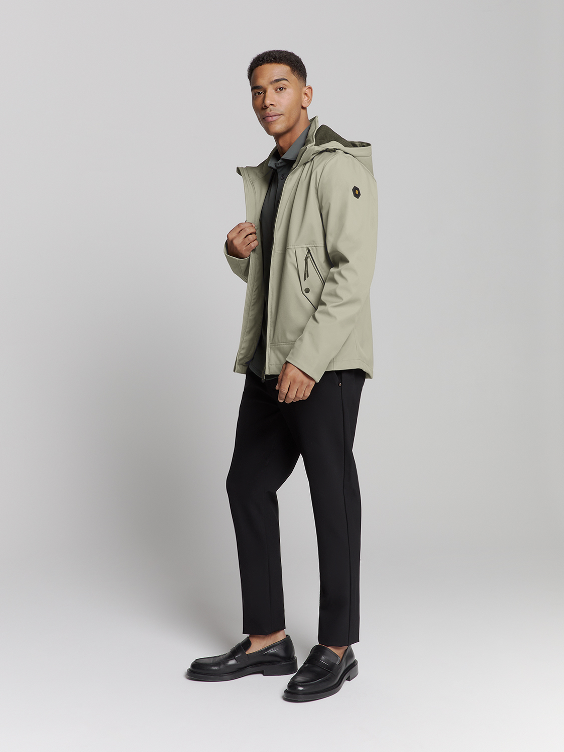 NO EXCESS Herren Softshell-Jacke in hell oliv